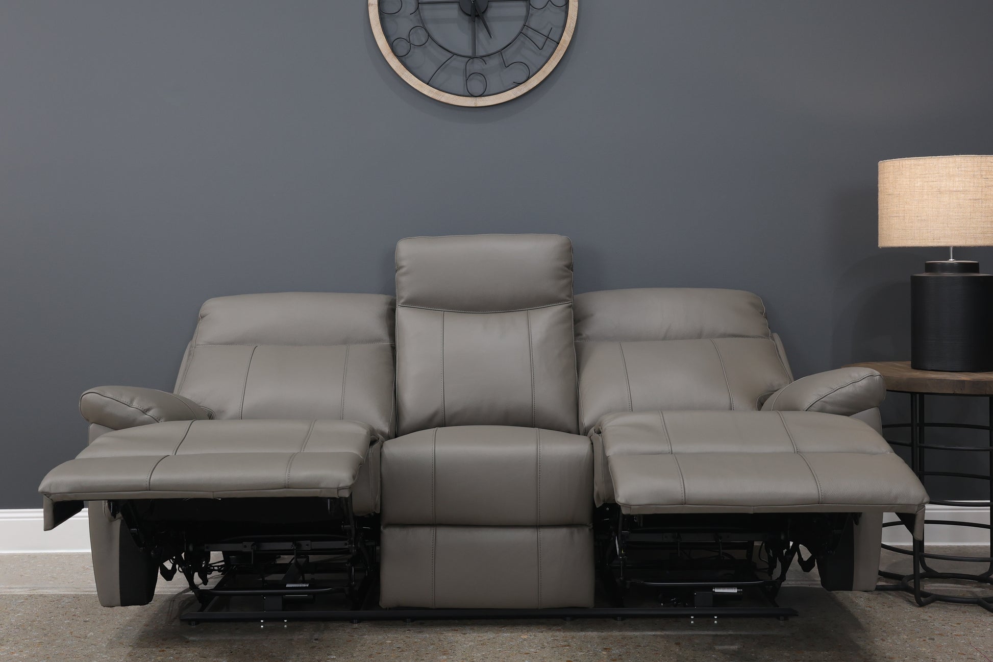 Seymour Electric 3 Seater Sofa - Mocha Leather