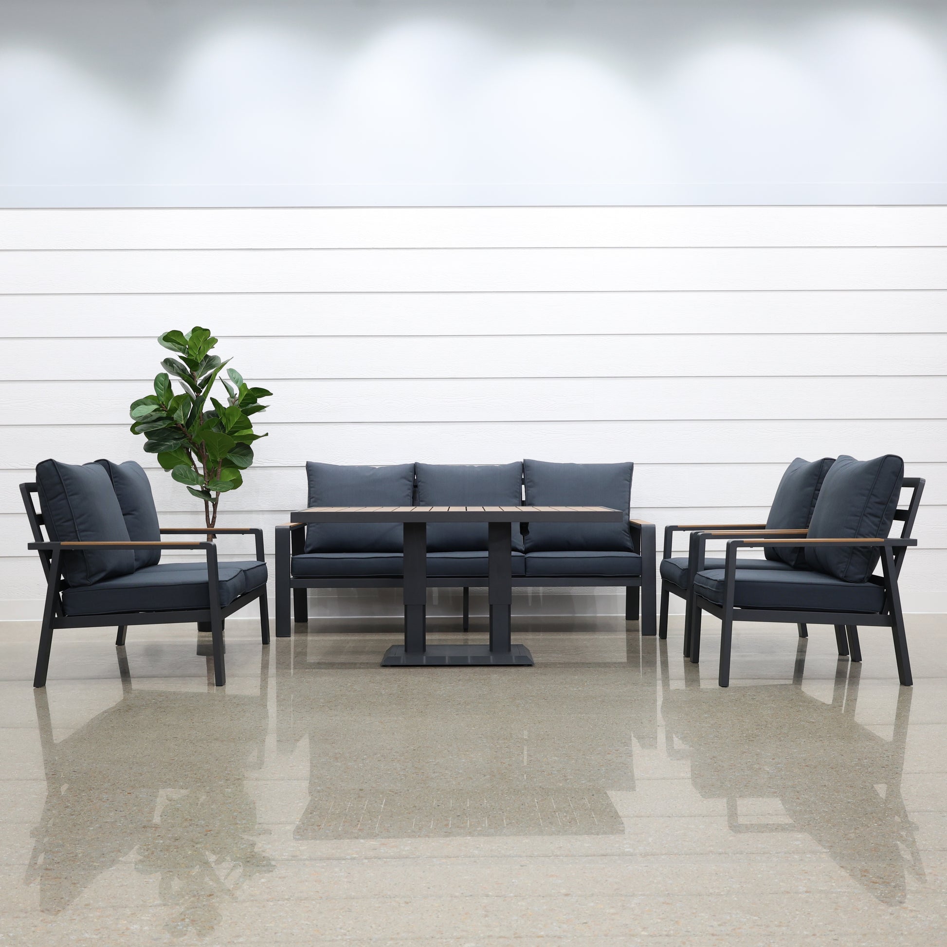 Byron 5 Piece Lounge Set - Charcoal