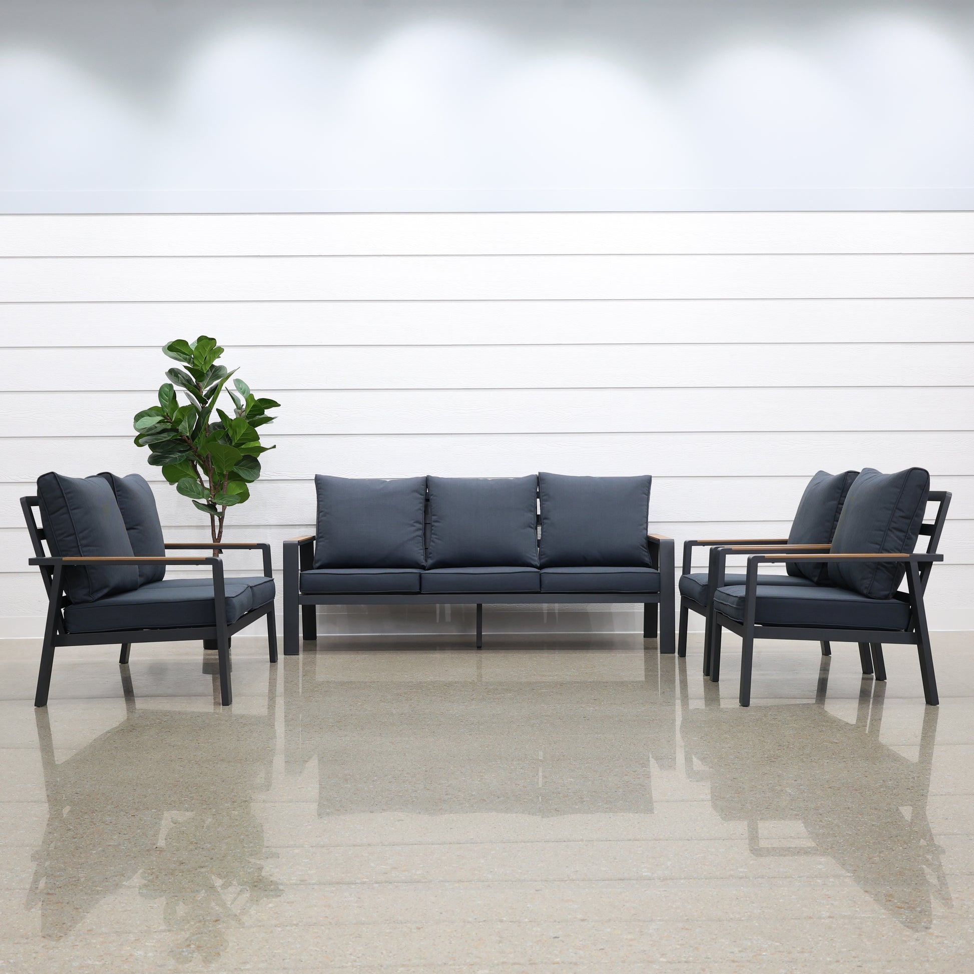Byron 5 Piece Lounge Set - Charcoal