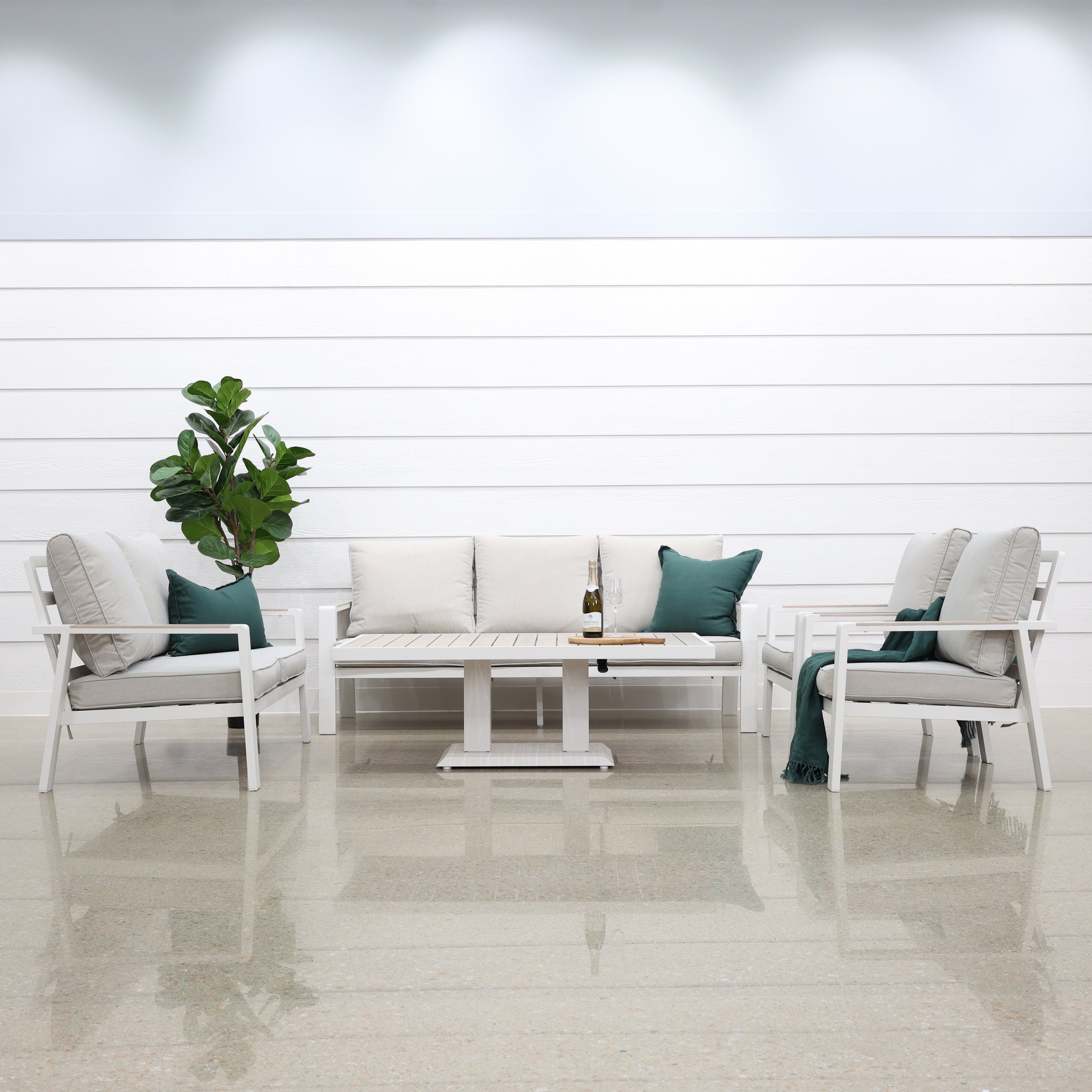 Byron 5 Piece Lounge Set - White