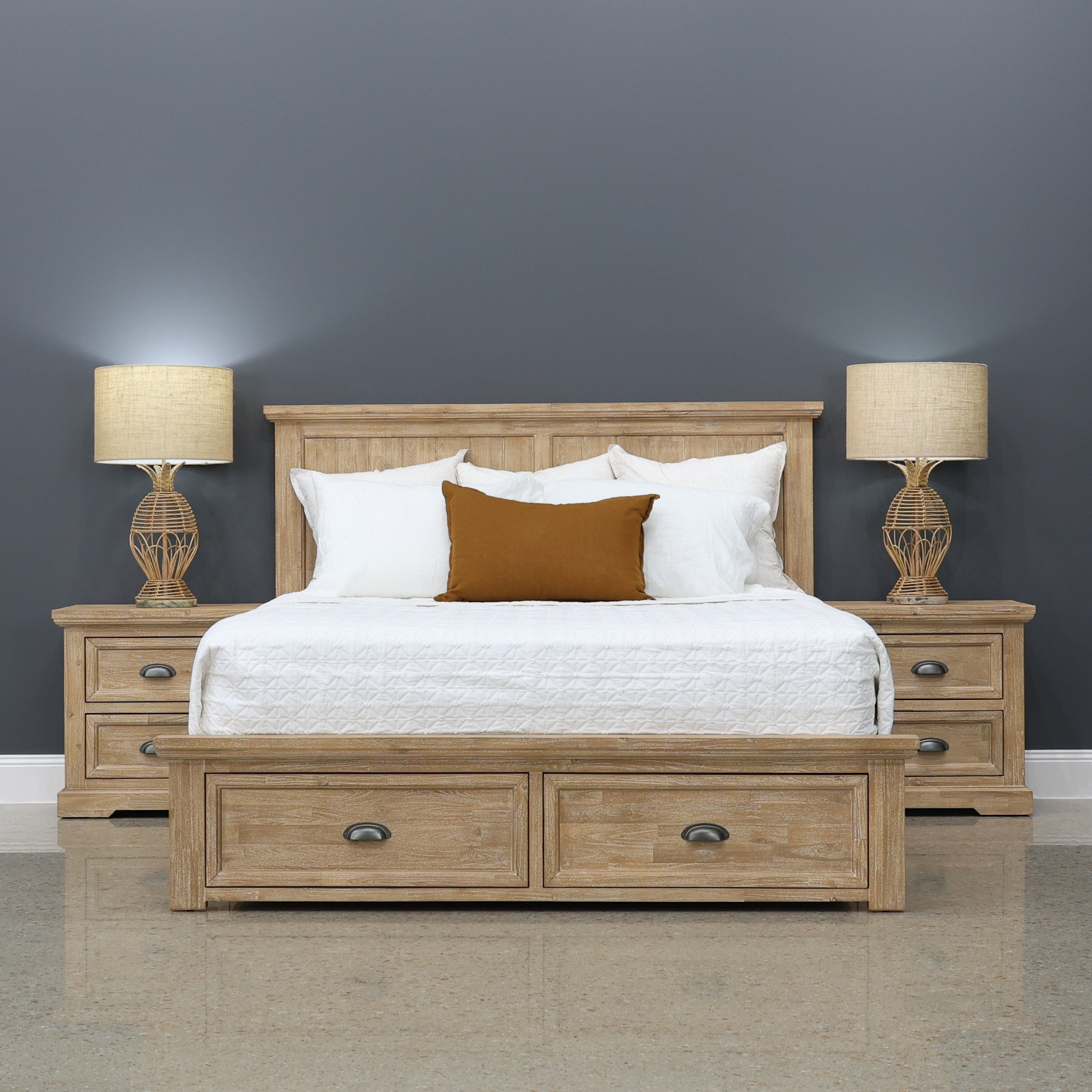 Provedore Natural Bed w/ Storage
