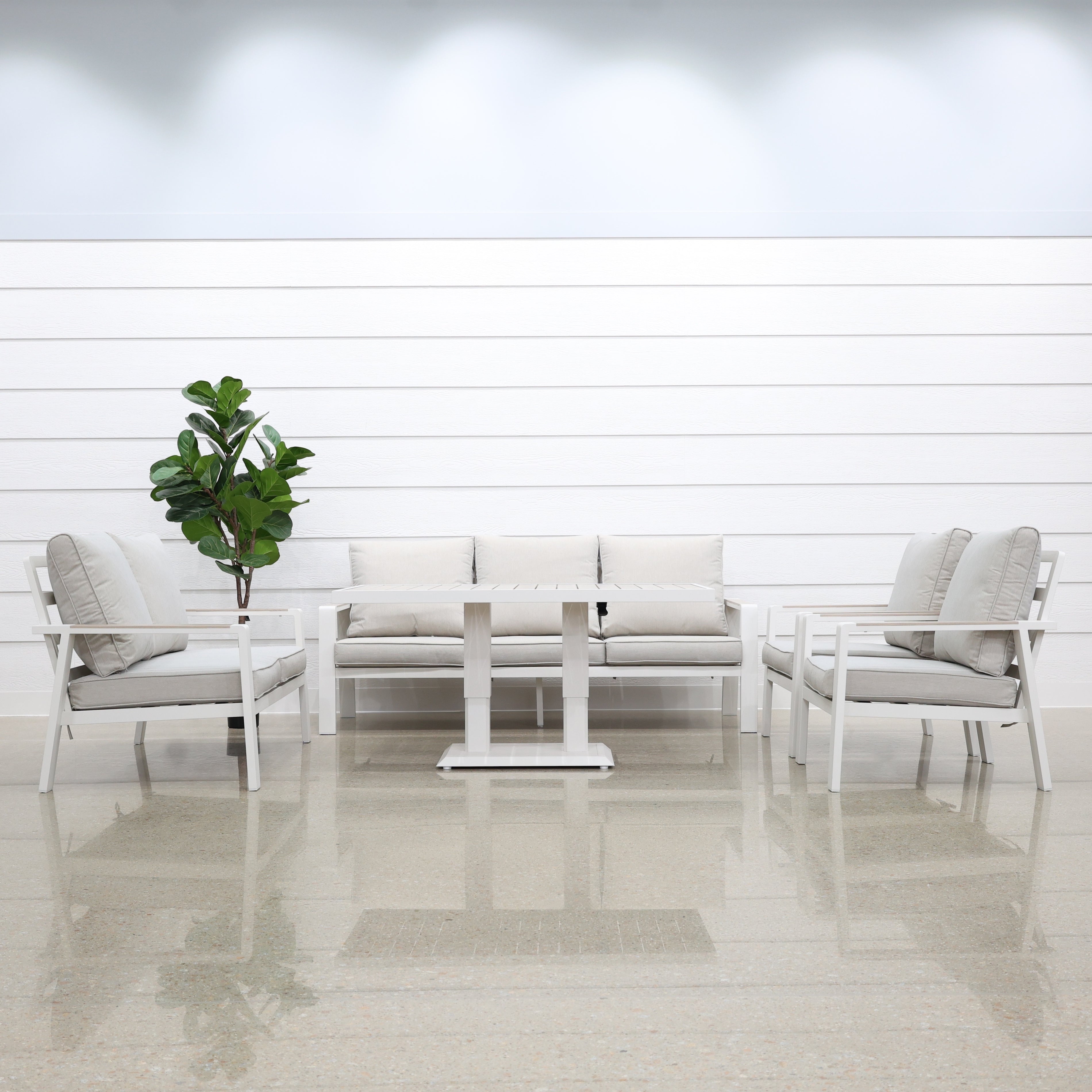 Byron 5 Piece Lounge Set - White