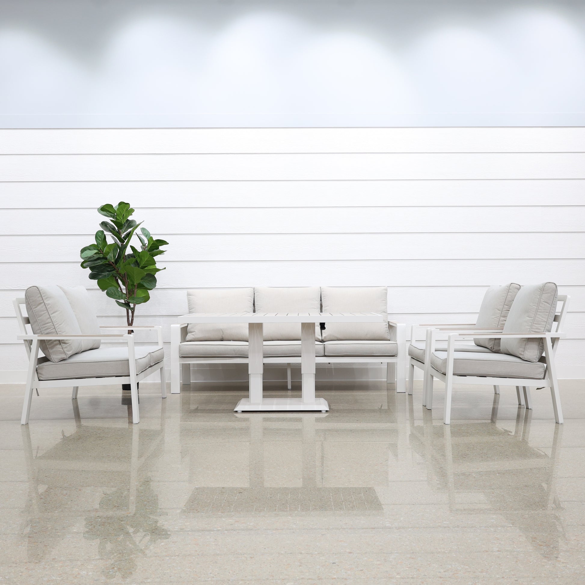 Byron 5 Piece Lounge Set - White