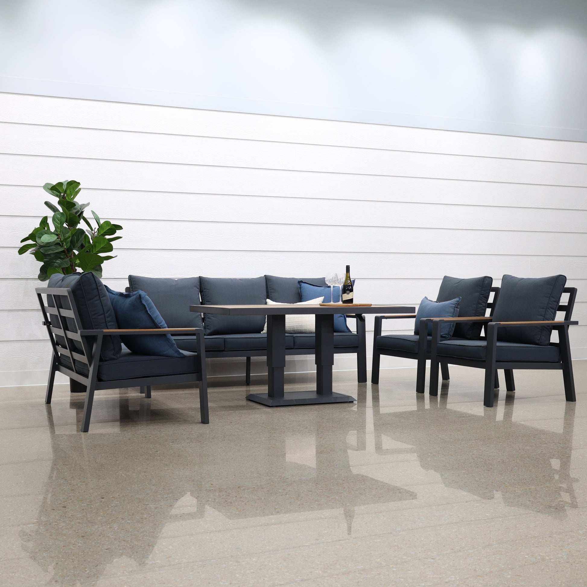 Byron 5 Piece Lounge Set - Charcoal