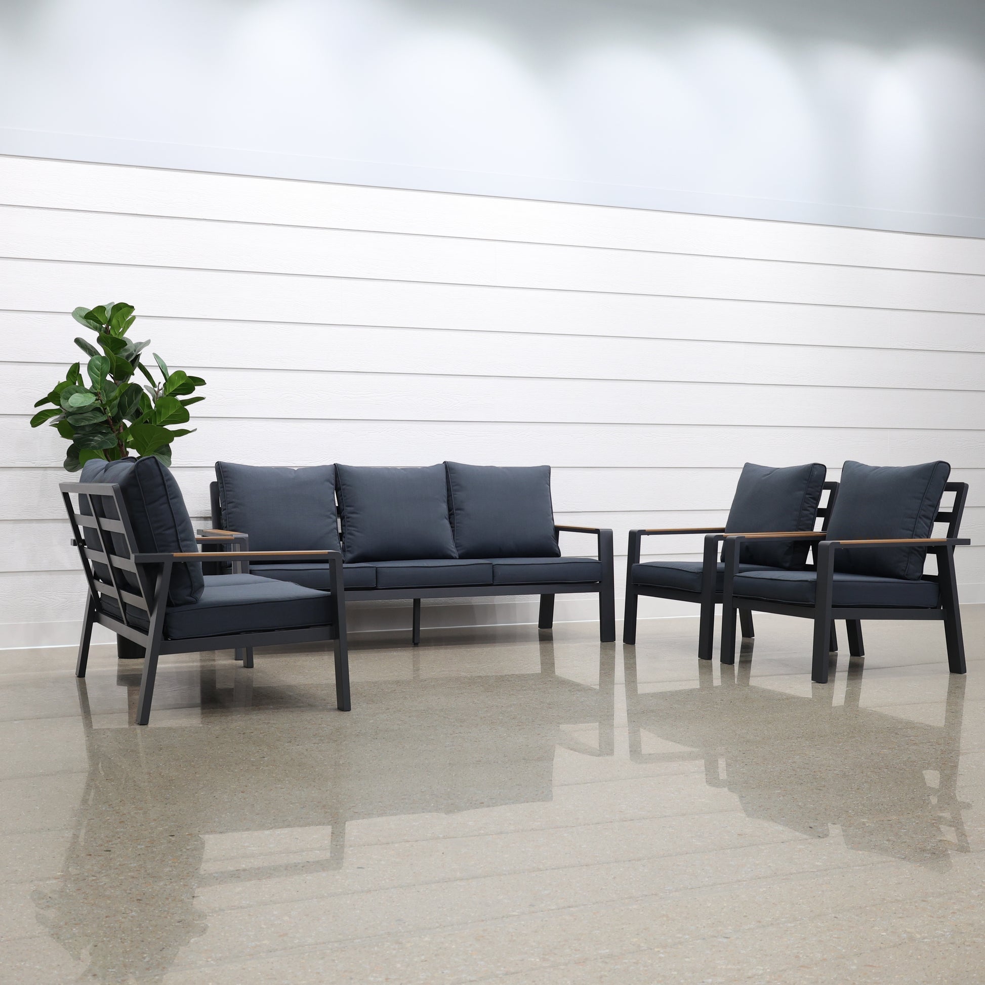 Byron 5 Piece Lounge Set - Charcoal