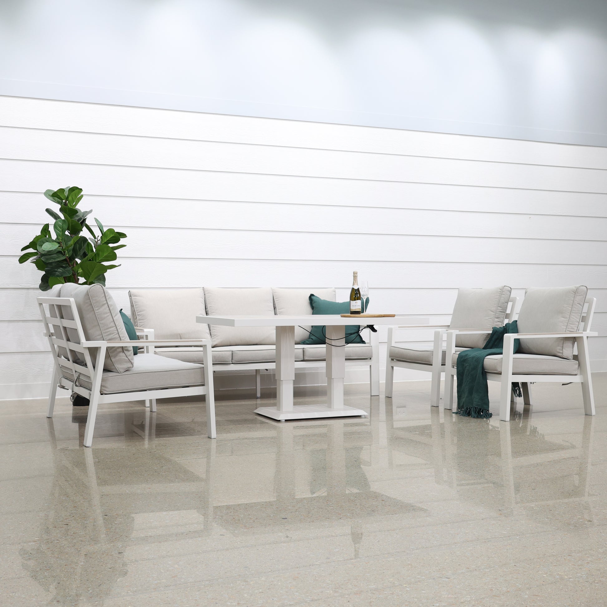 Byron 5 Piece Lounge Set - White
