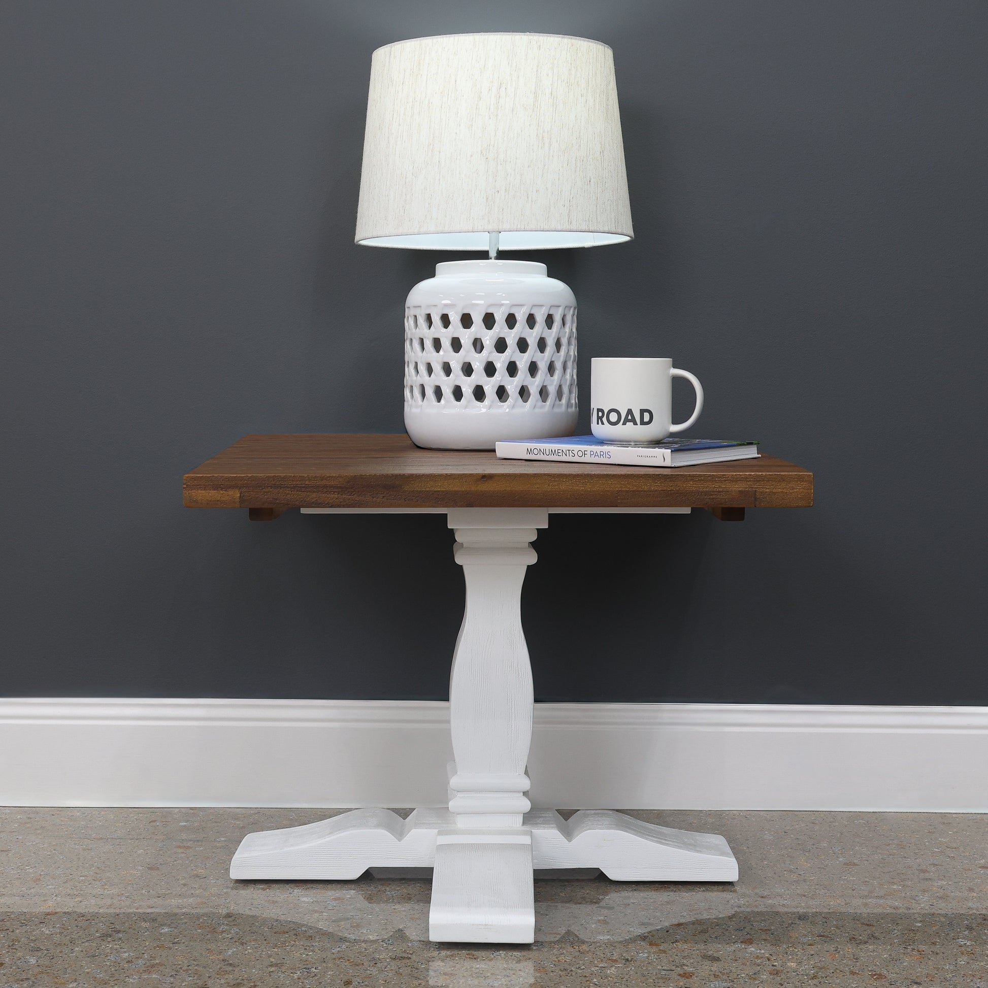 Provedore Two Tone Lamp Table - Pedestal Leg