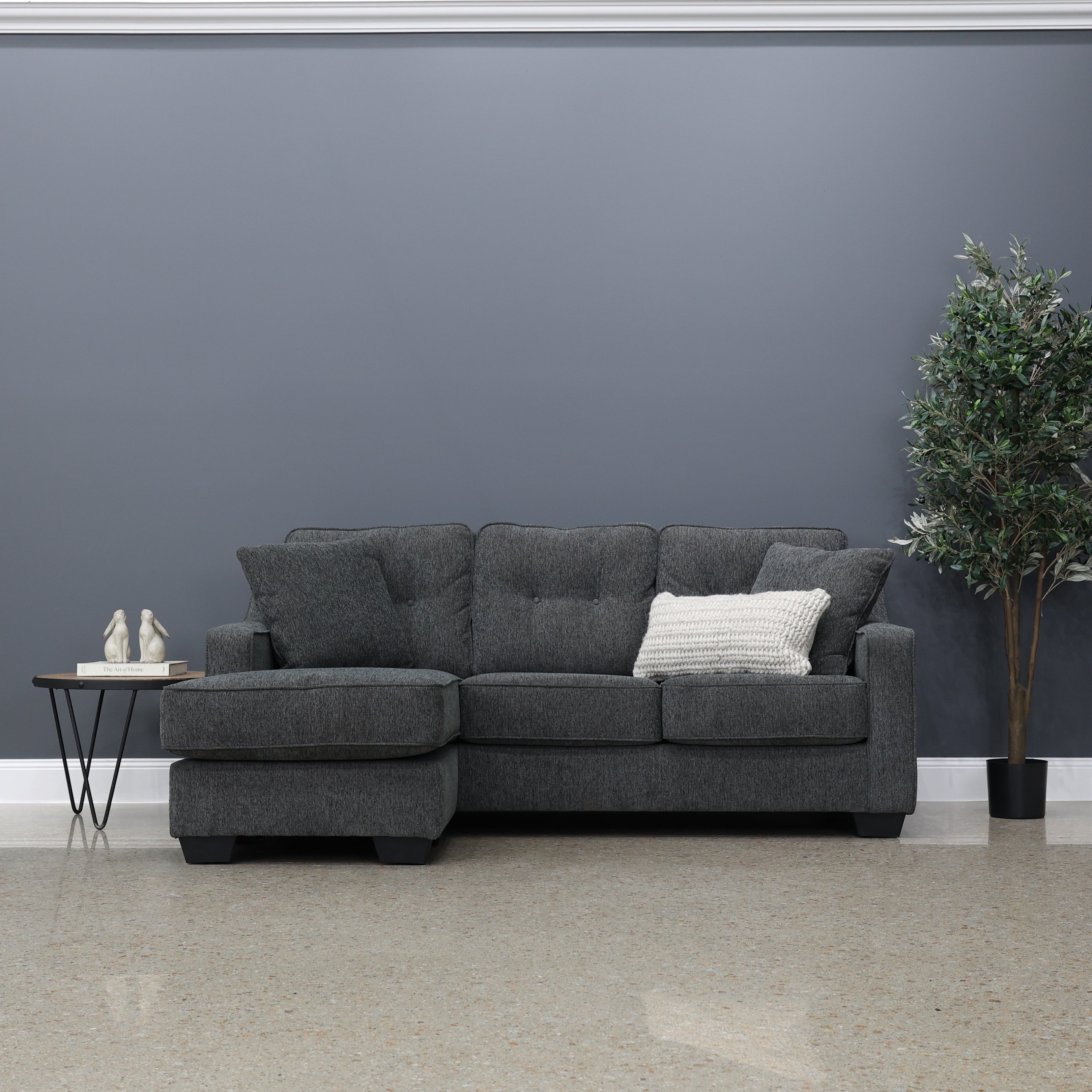 Victoria Sofa Chaise - Dark Grey