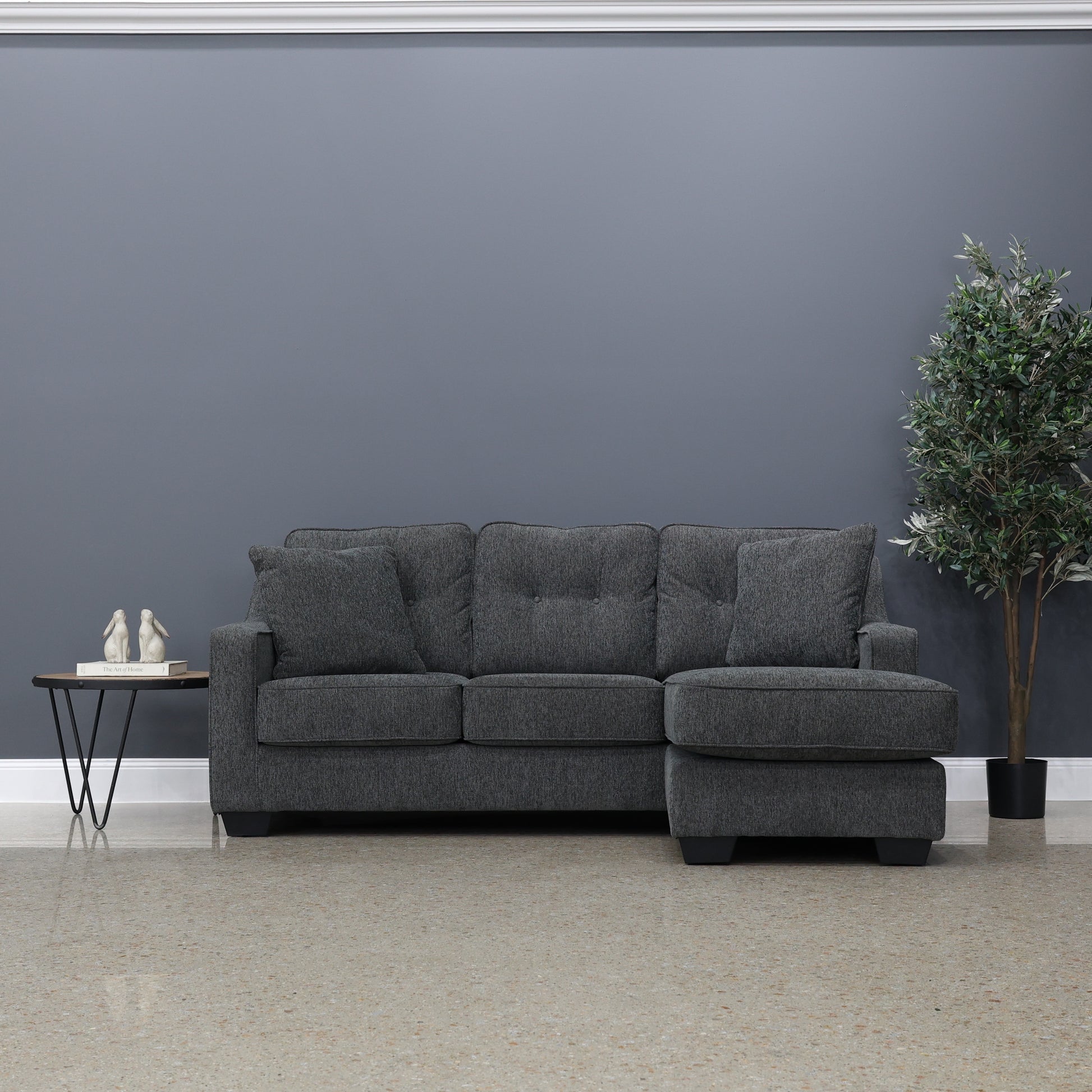 Victoria Sofa Chaise - Dark Grey