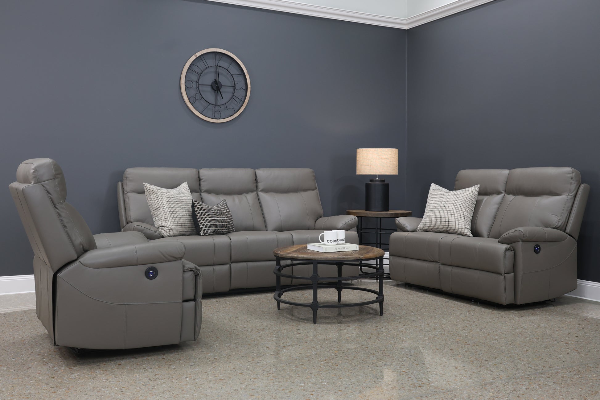 Seymour Electric 2 Seater Loveseat - Mocha Leather