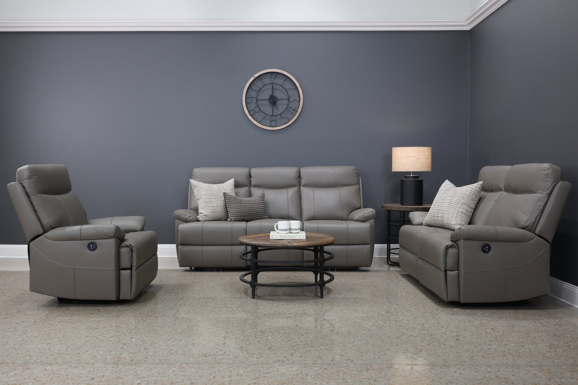 Seymour Electric 3 Seater Sofa - Mocha Leather