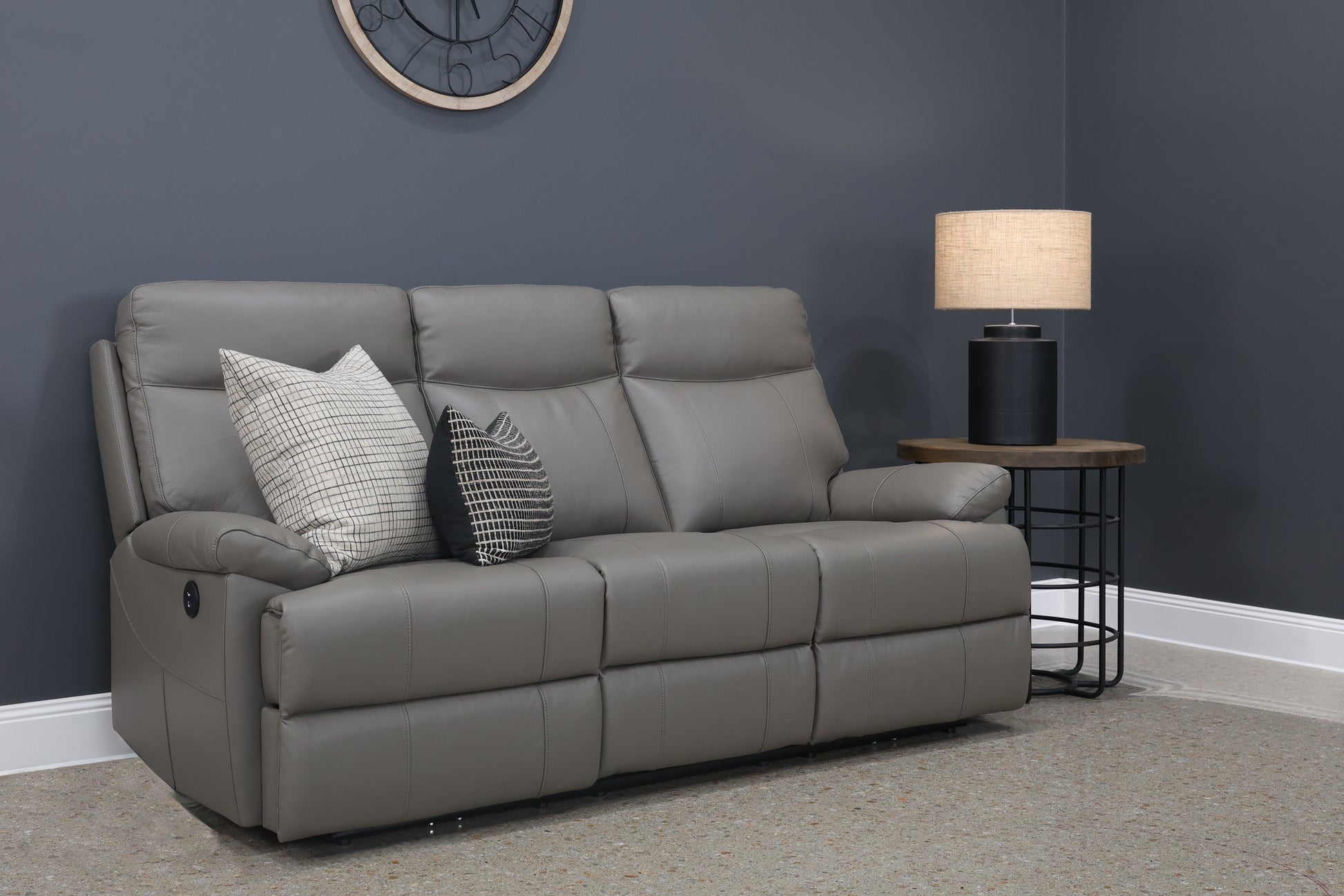 Seymour Electric 3 Seater Sofa - Mocha Leather