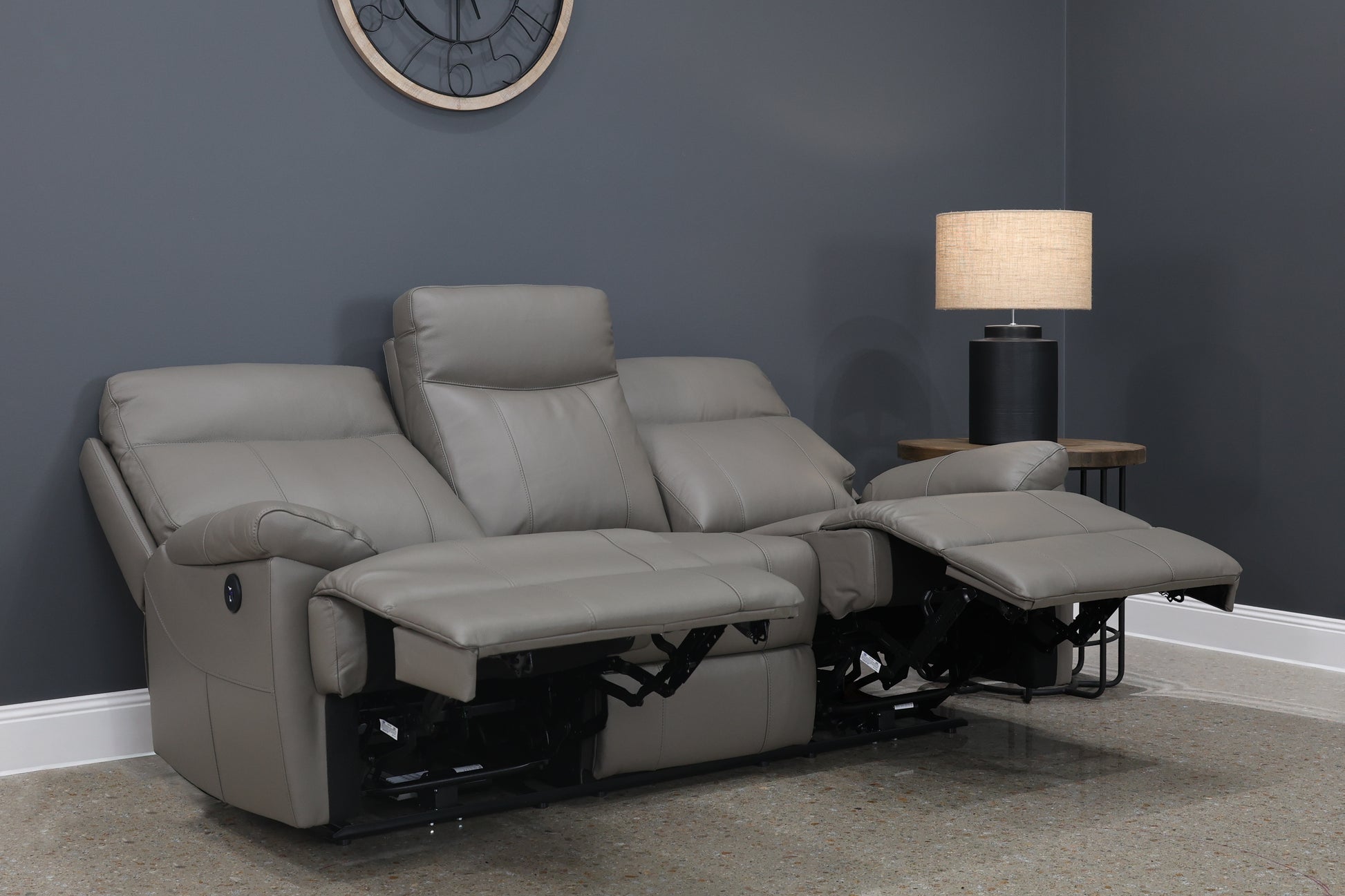 Seymour Electric 3 Seater Sofa - Mocha Leather