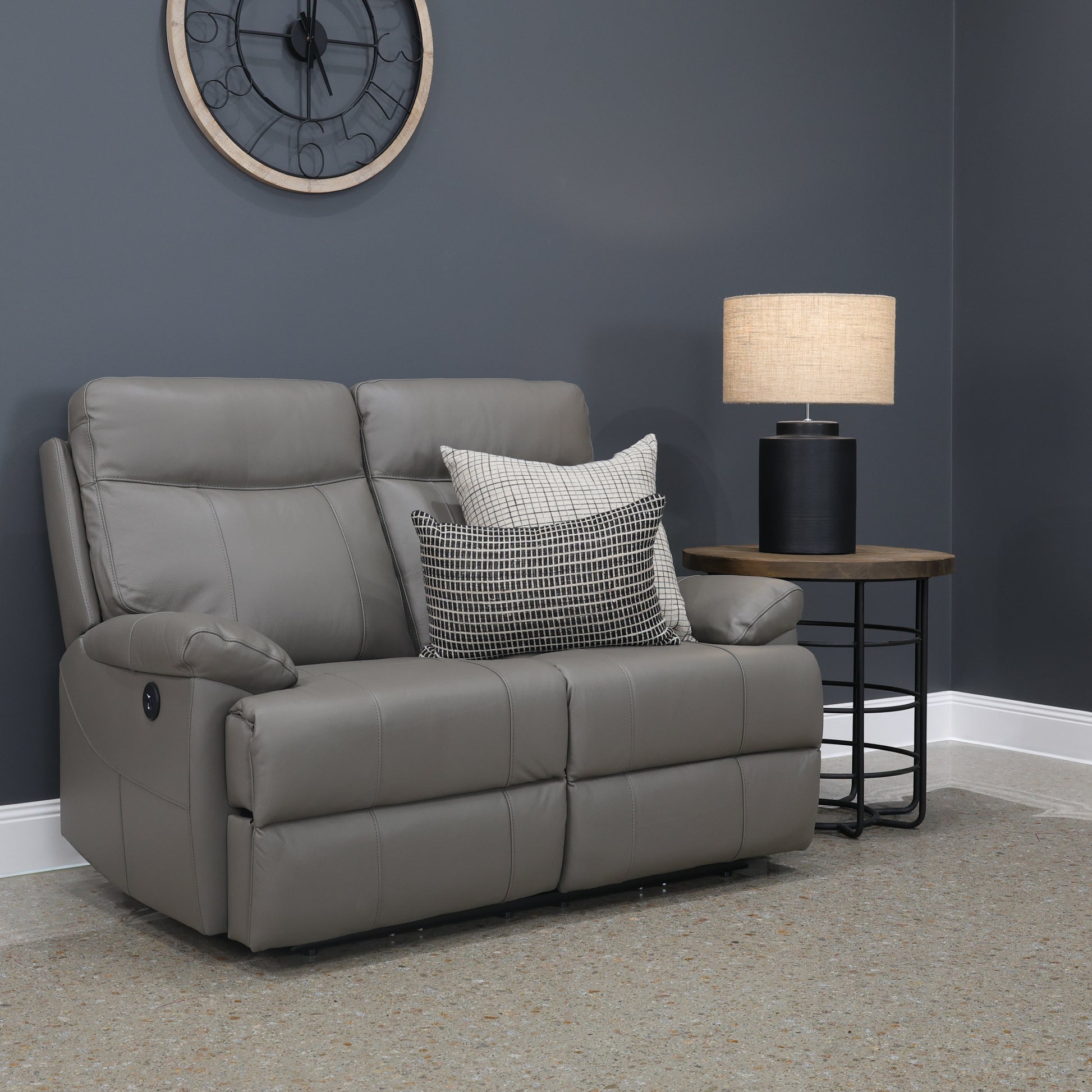 Seymour Electric 2 Seater Loveseat - Mocha Leather