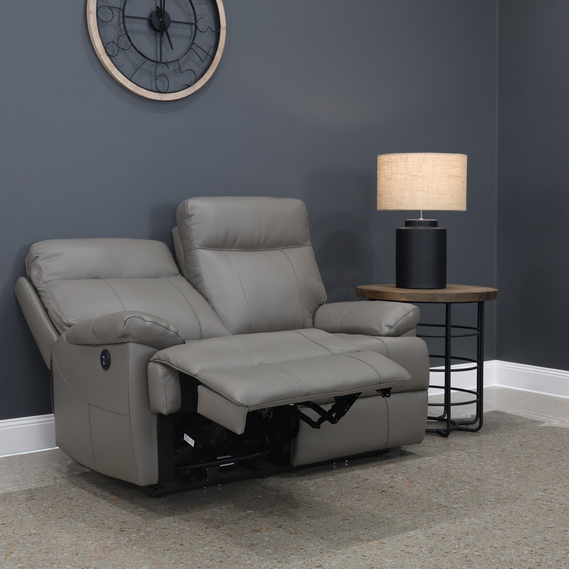 Seymour Electric 2 Seater Loveseat - Mocha Leather