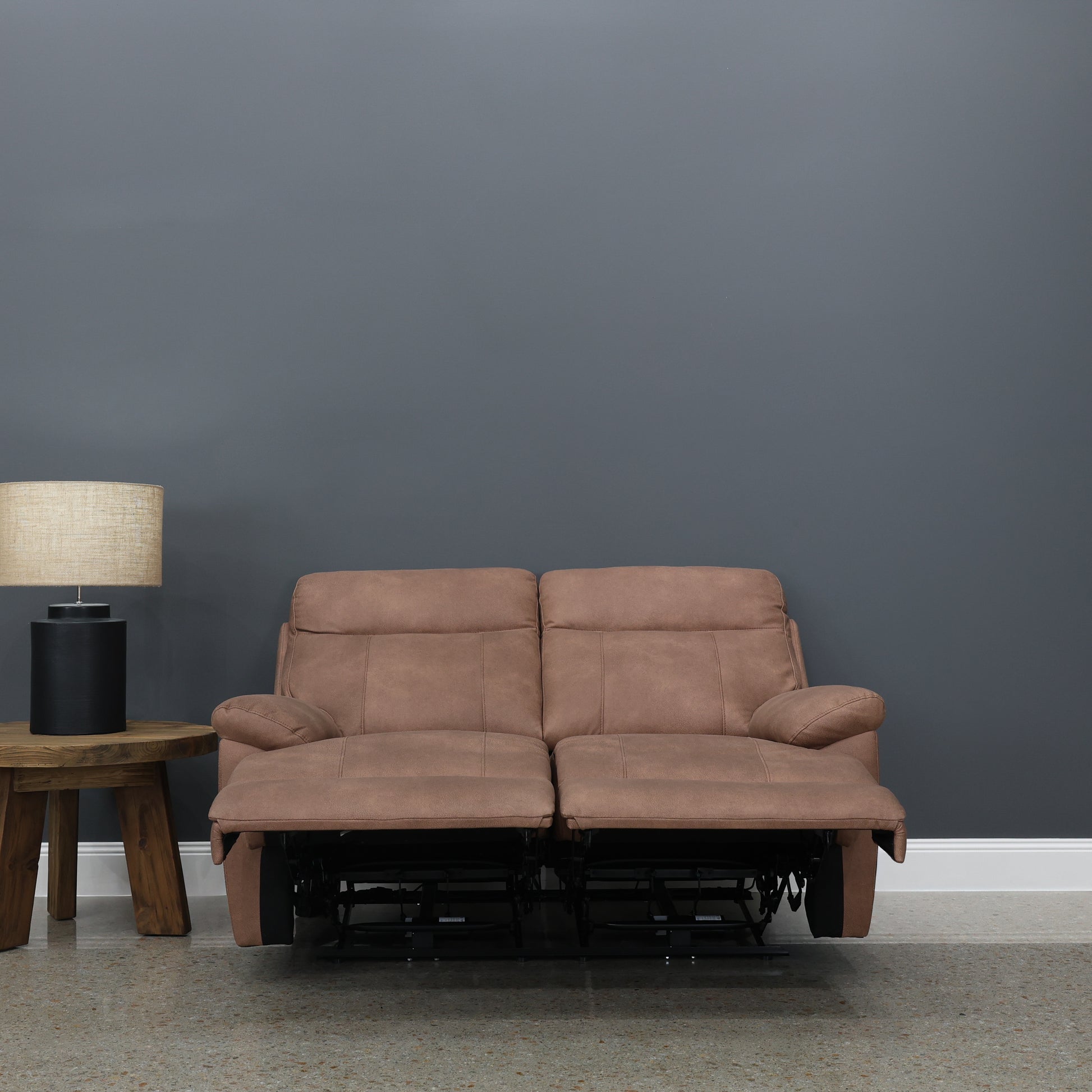 Seymour Electric Loveseat - Chestnut Leather Air