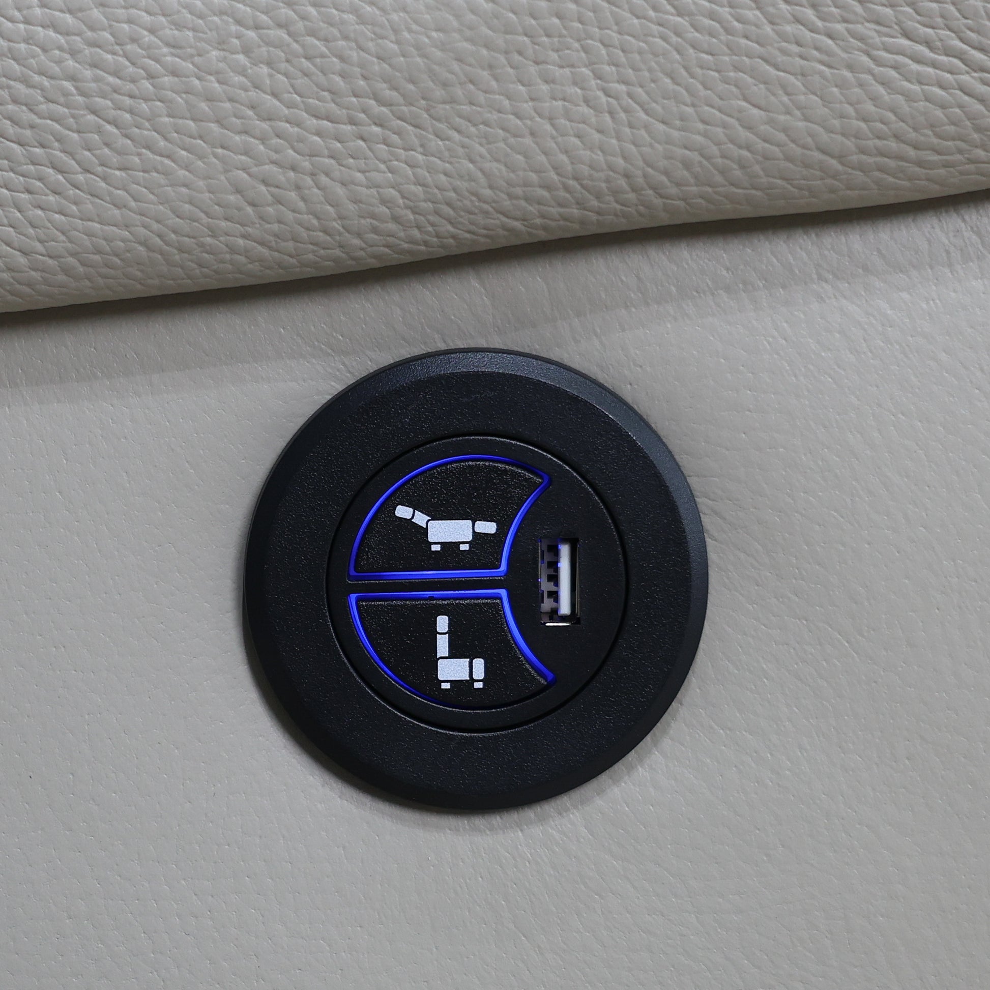 Seymour Electric 2 Seater Loveseat - Light Grey Leather