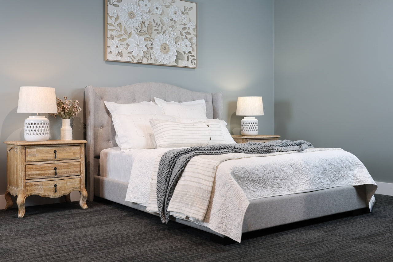 Memphis Bed Winged - Soft Grey
