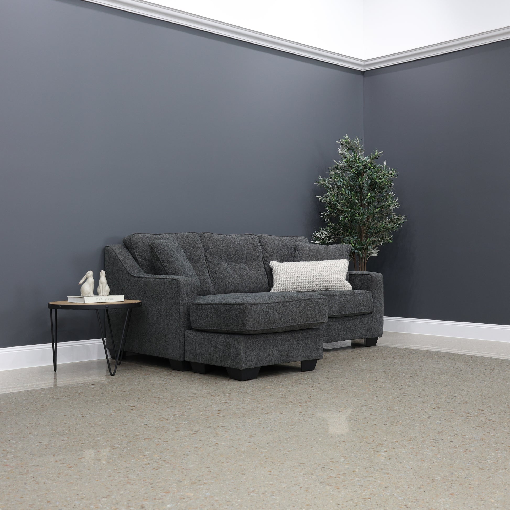 Victoria Sofa Chaise - Dark Grey