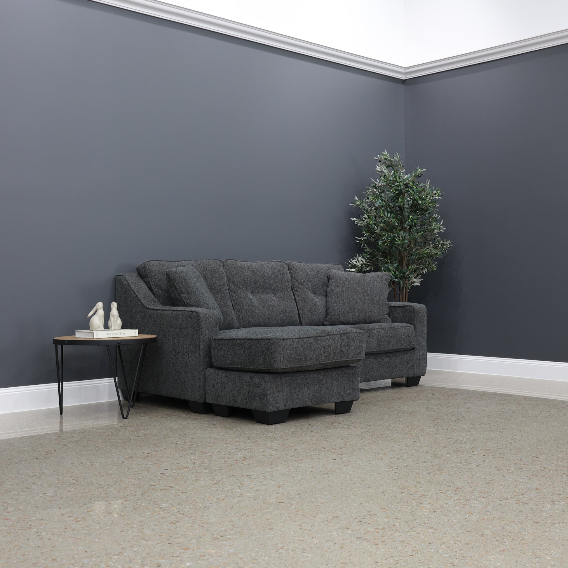 Victoria Sofa Chaise - Dark Grey