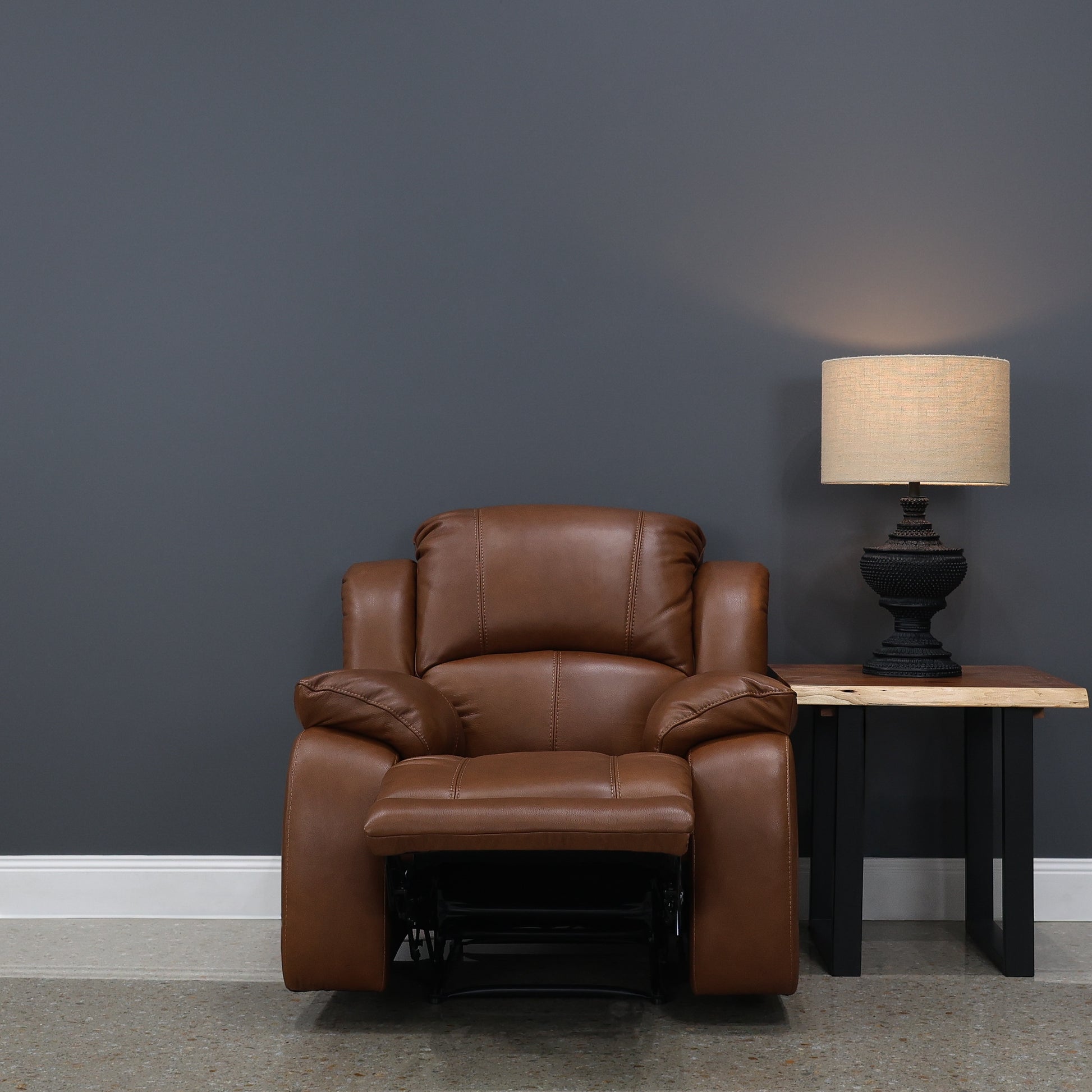 Bendigo Manual Recliner - Tan Leather