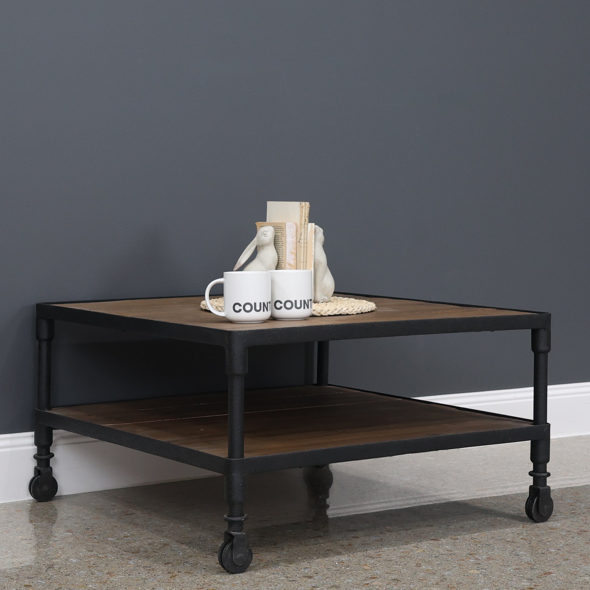 Elliot Square Coffee Table on Wheels