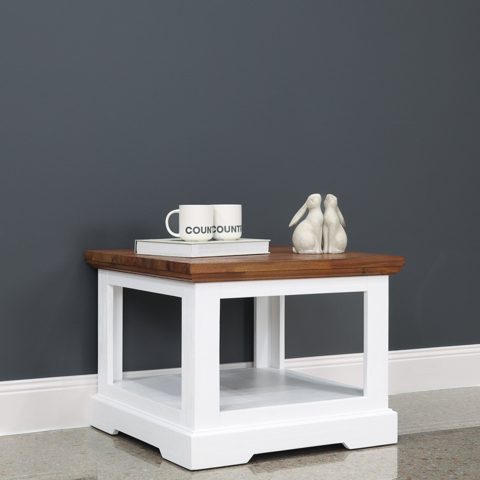Provedore Two Tone Lamp Table w/ Shelf