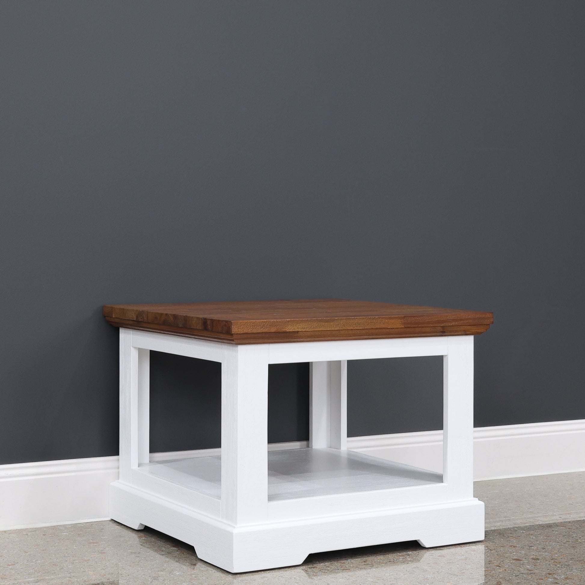 Provedore Two Tone Lamp Table w/ Shelf