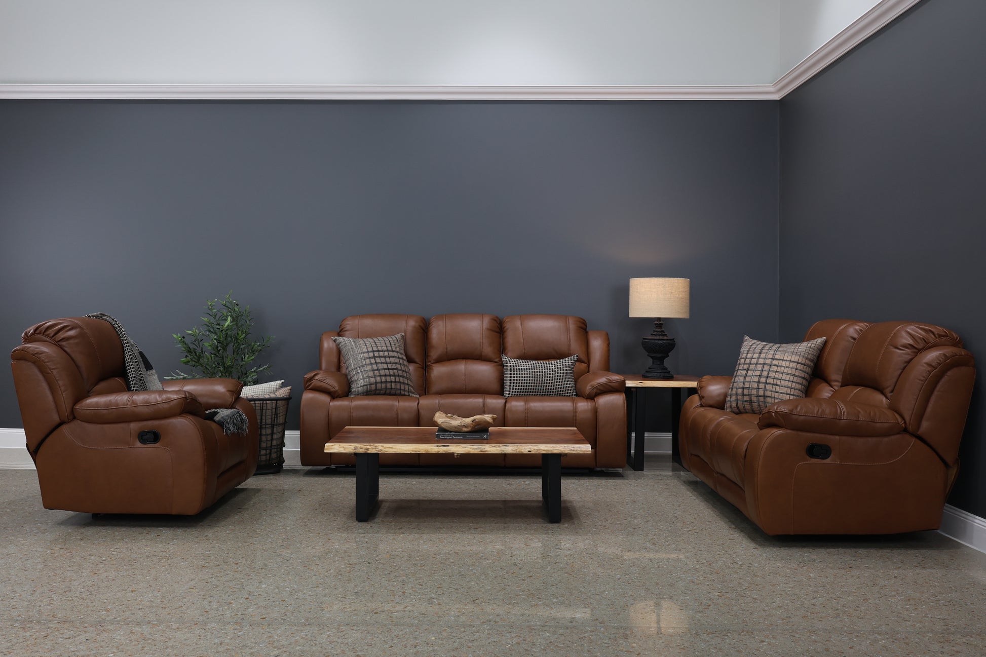 Bendigo Manual Recliner - Tan Leather