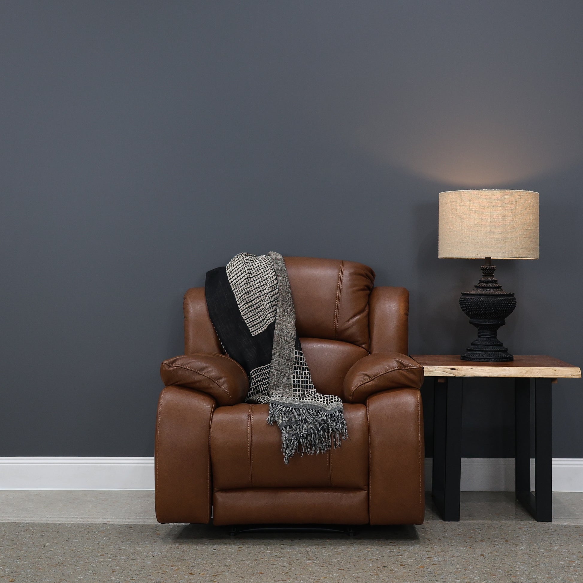 Bendigo Manual Recliner - Tan Leather