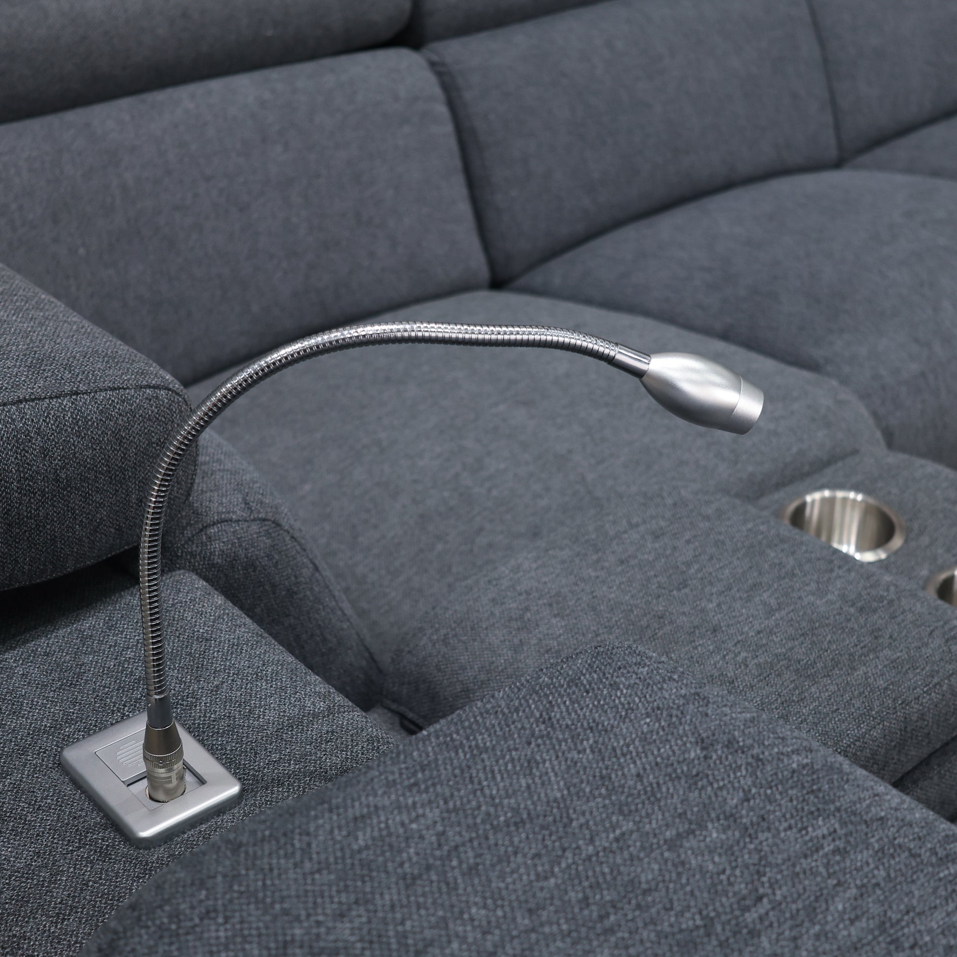 Blake Electric Reclining Corner Lounge - Dark Grey