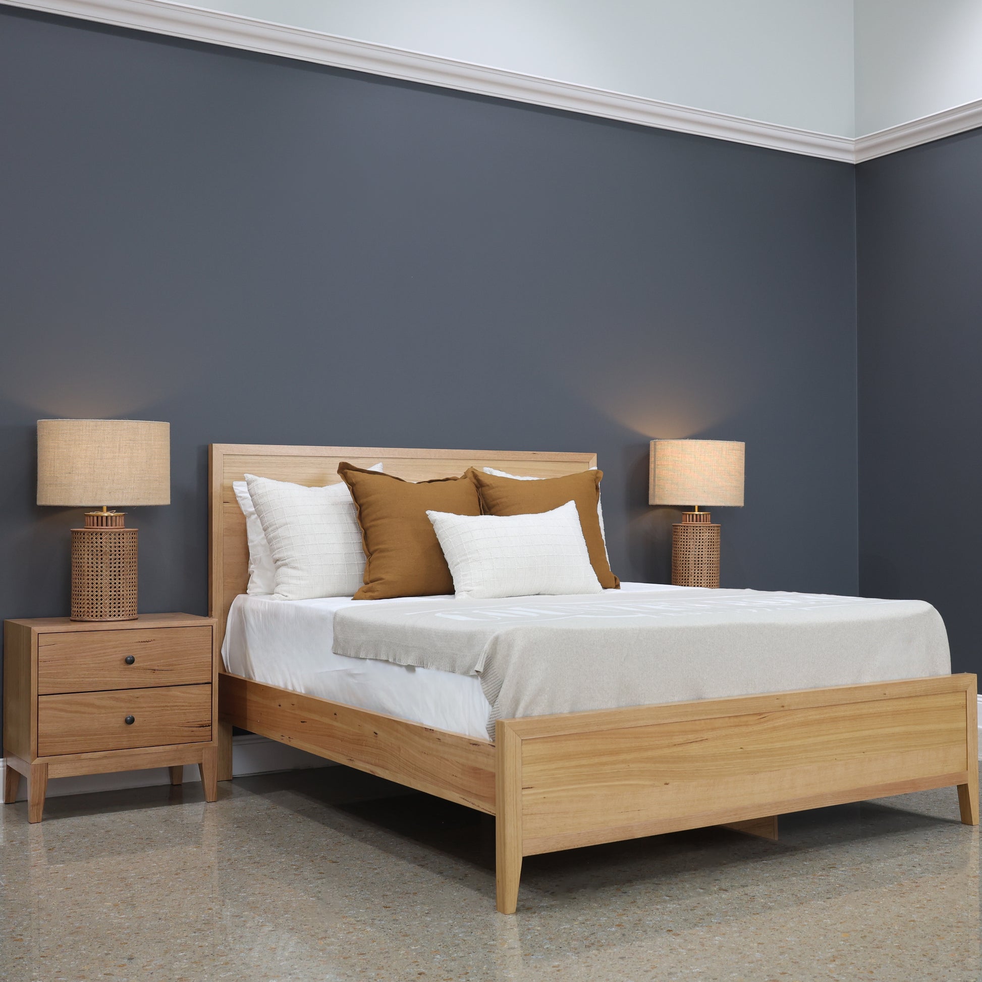 Colmar Bed - Timber Backrest