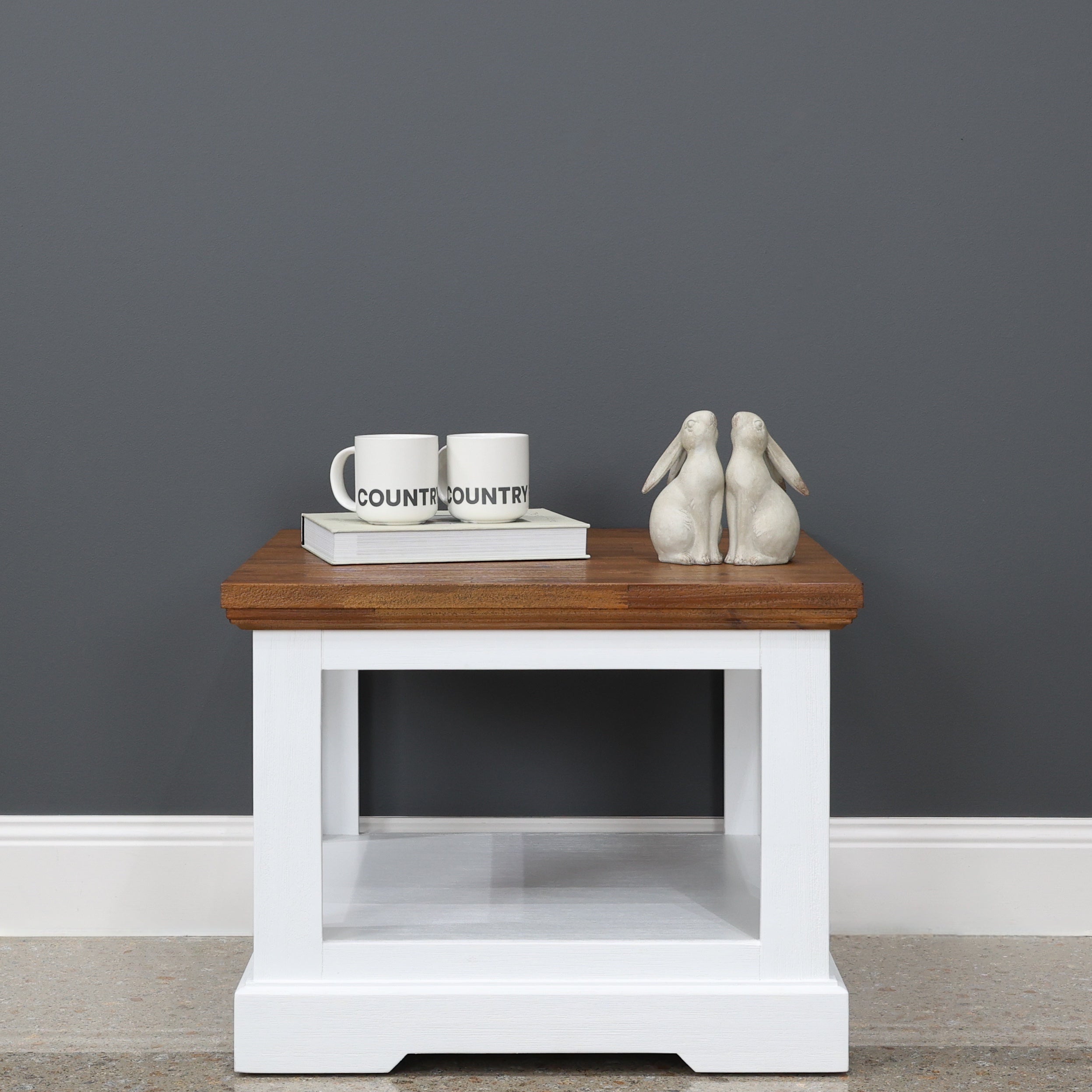 Provedore Two Tone Lamp Table w/ Shelf