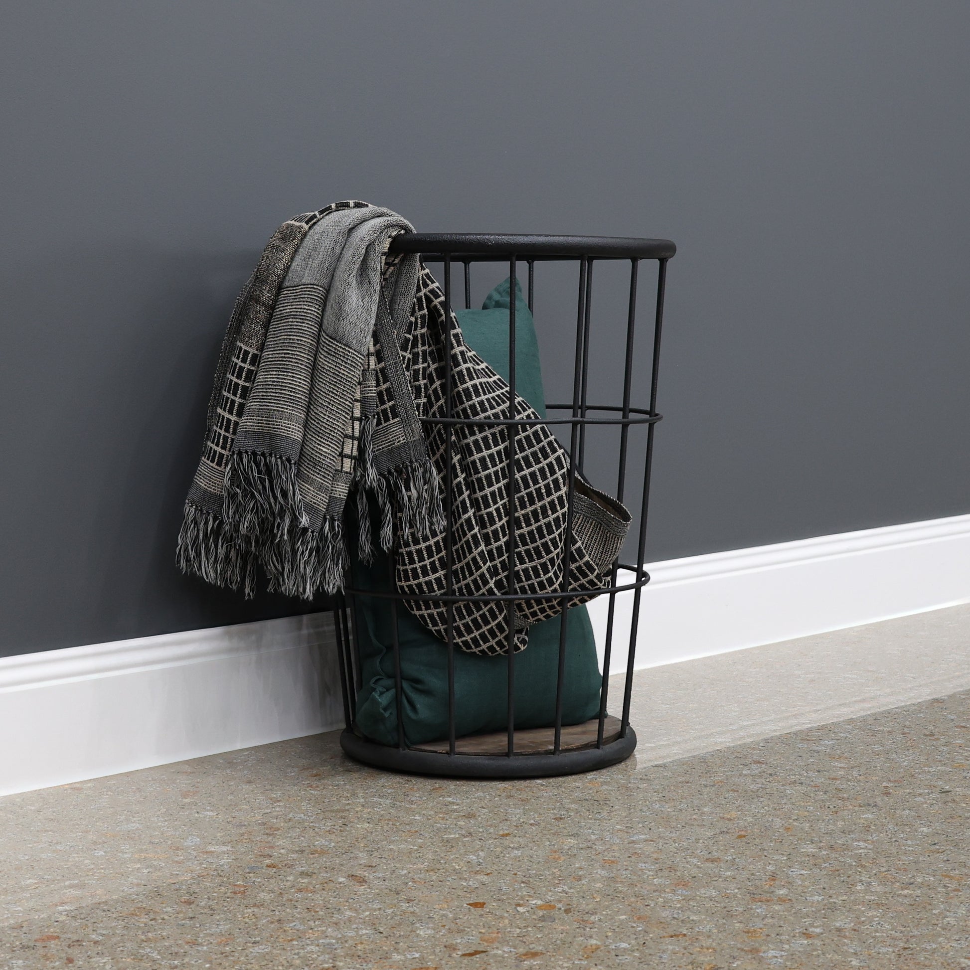 Rustic Firewood Basket Round