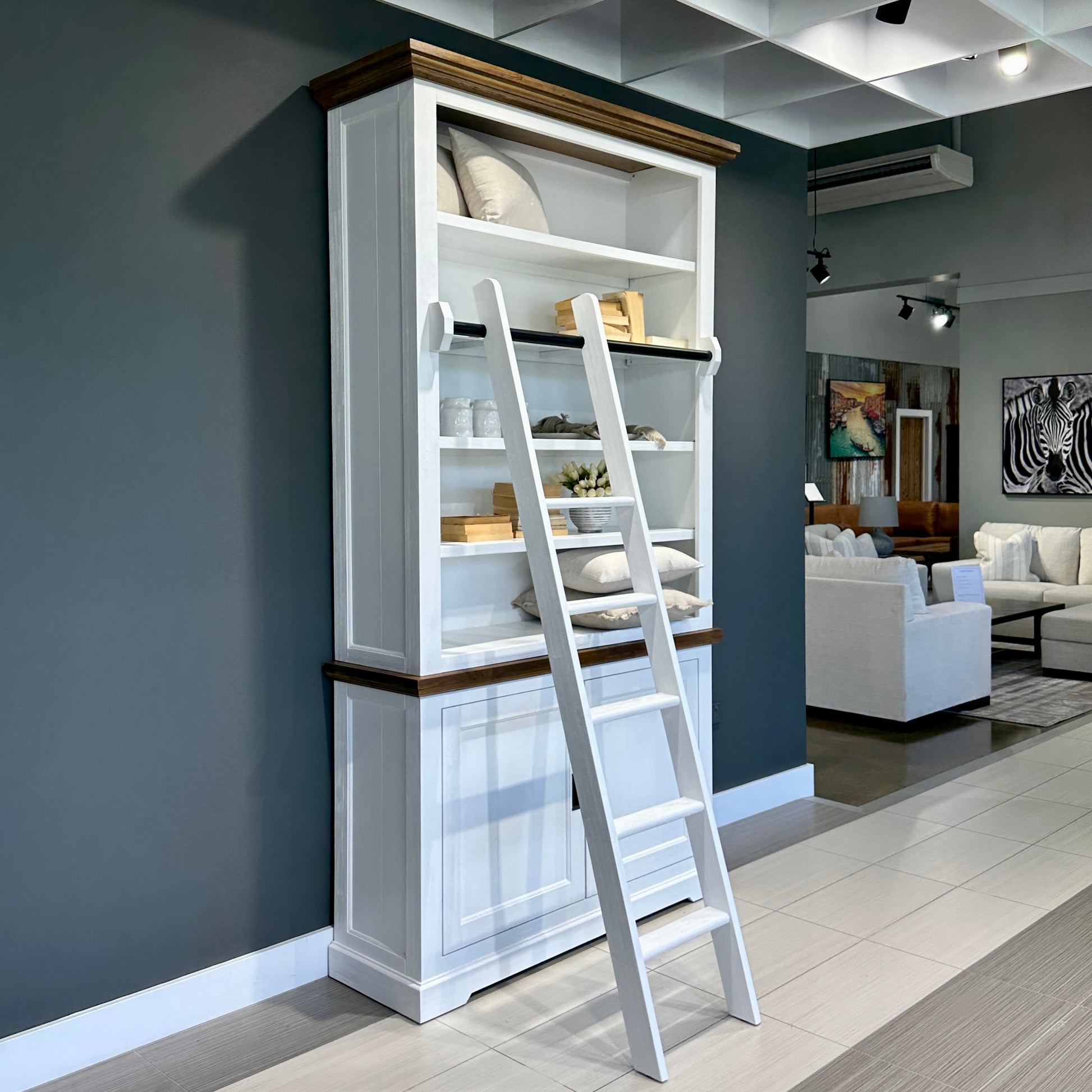 Provedore Two Tone Library Small w/ Decorative Ladder