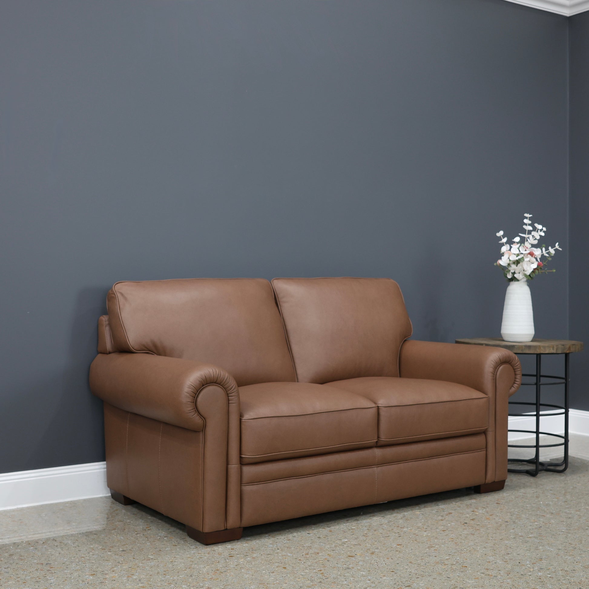 Castlemaine Loveseat - Whiskey Tan