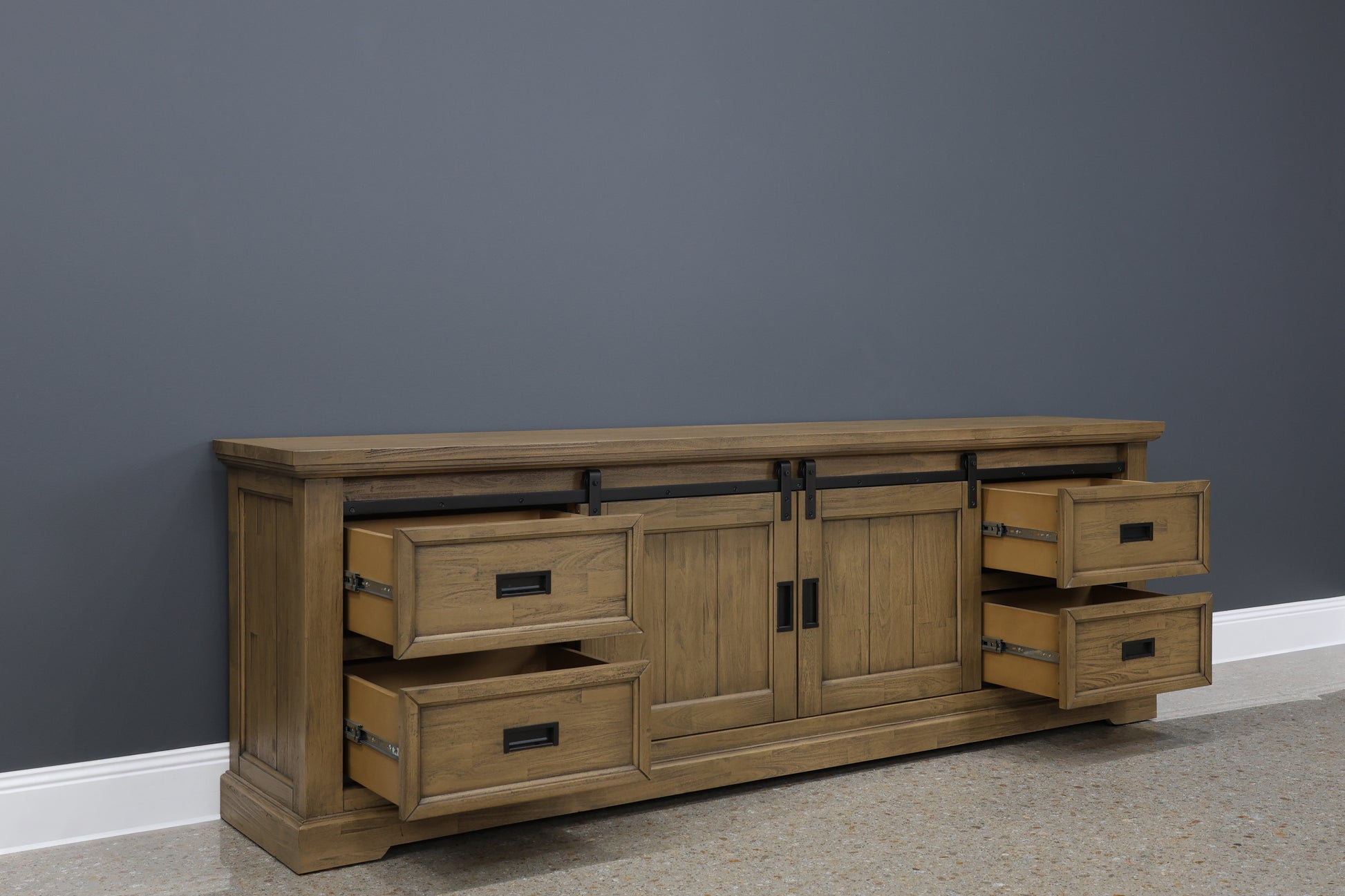 Macedon Large Tv Unit 2 Sliding Doors 4 Drawers