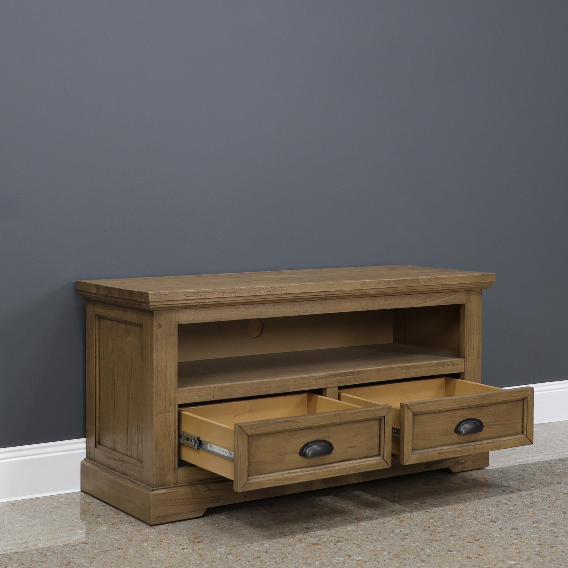 Macedon Small Tv Unit - Small w/ 2 Drawers 1 Niche