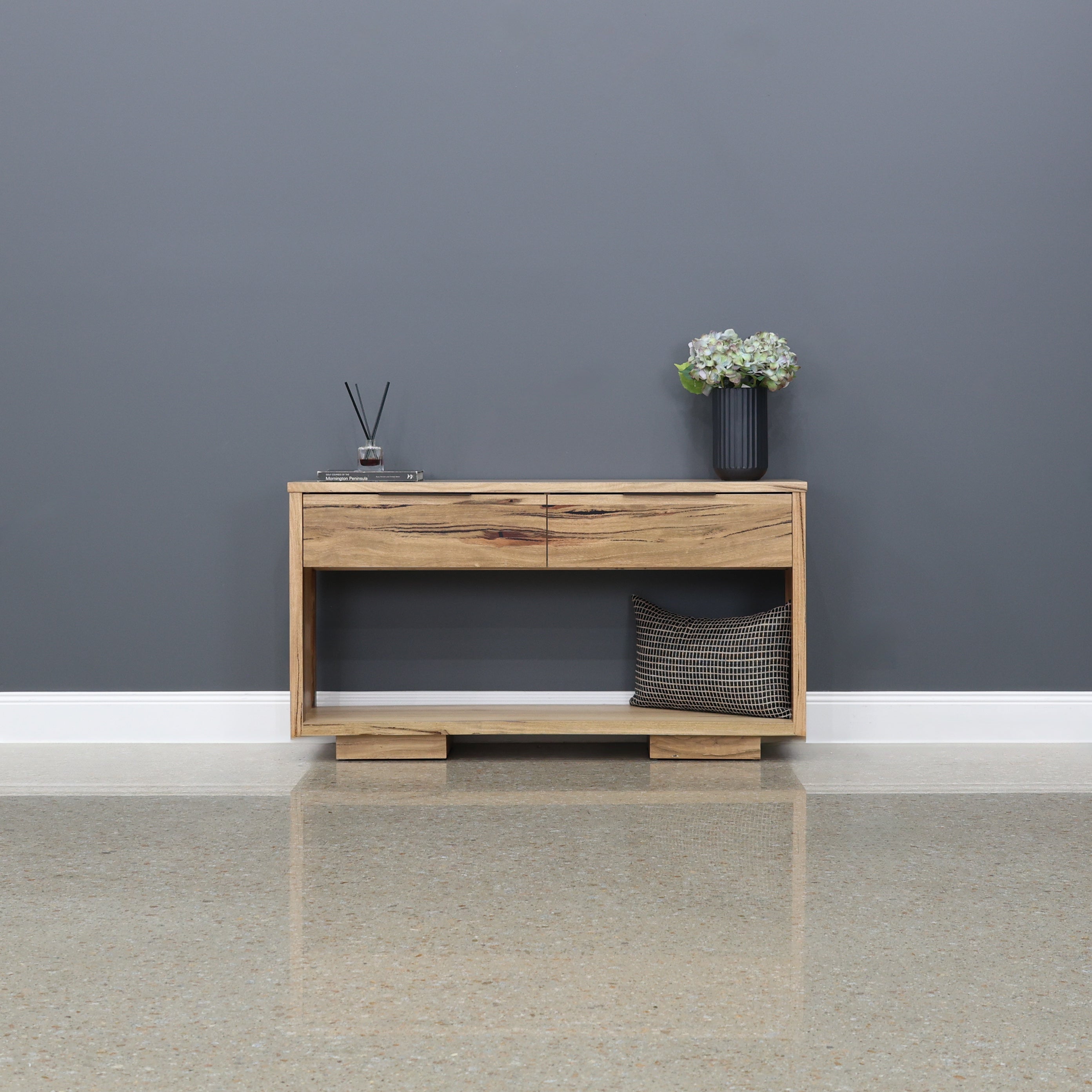 The Marri Wood Black Console Table - 140cm L
