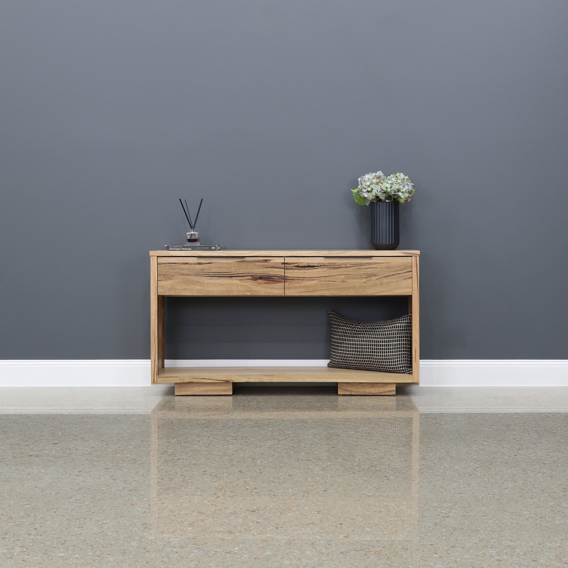 The Marri Wood Black Console Table - 140cm L