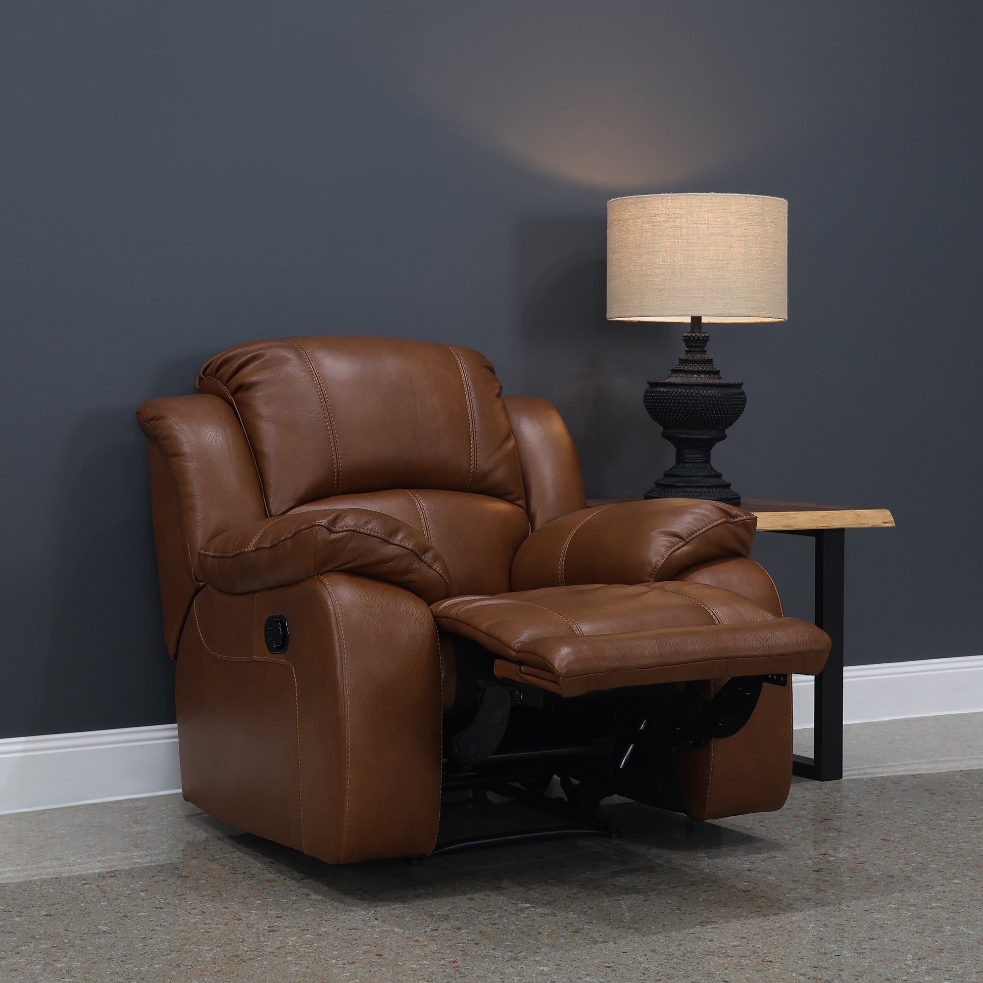 Bendigo Manual Recliner - Tan Leather