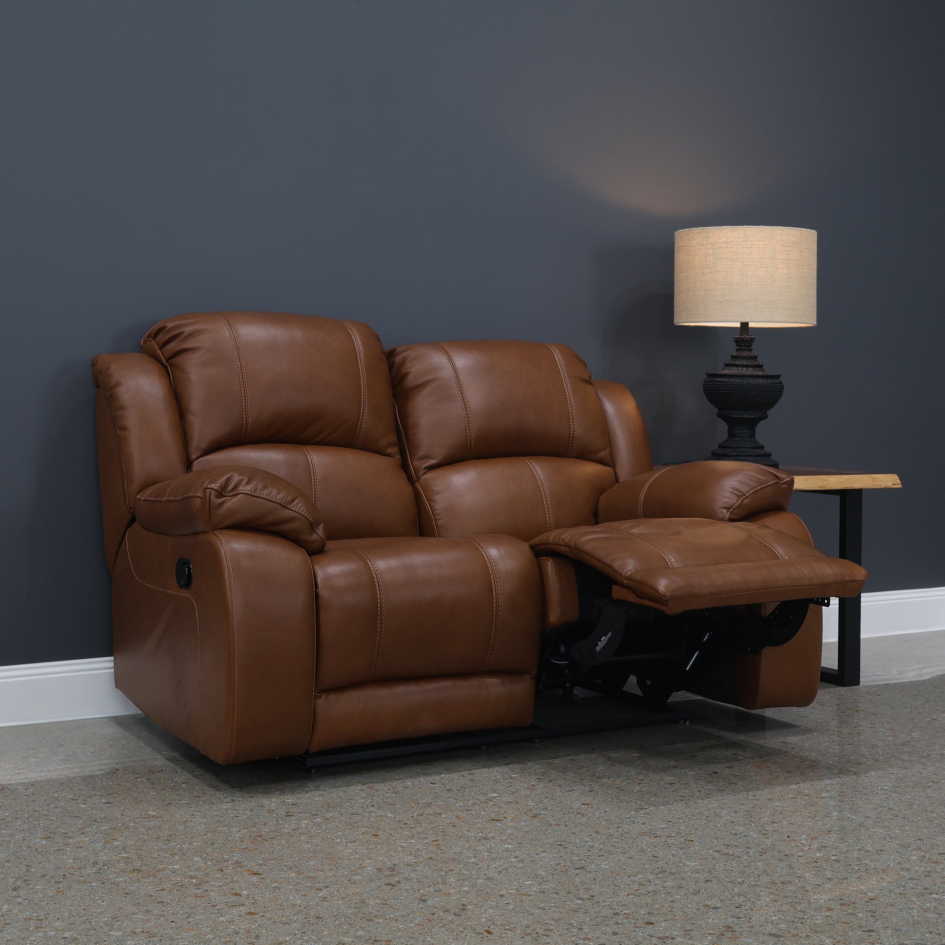 Bendigo Manual Reclining Loveseat - Tan Leather