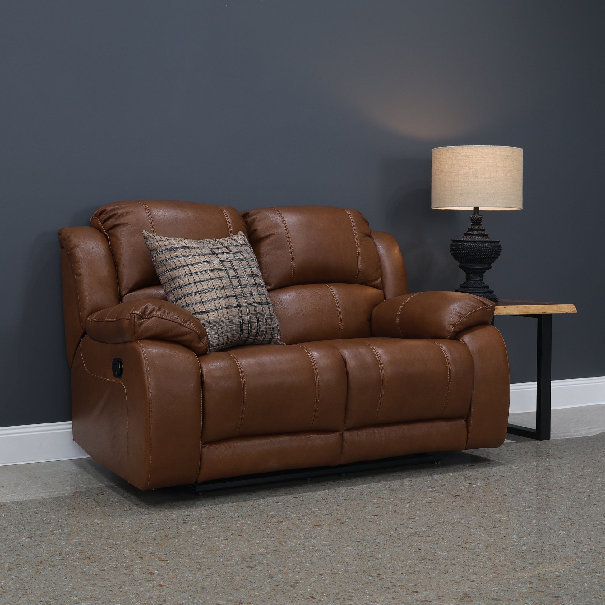 Bendigo Manual Reclining Loveseat - Tan Leather