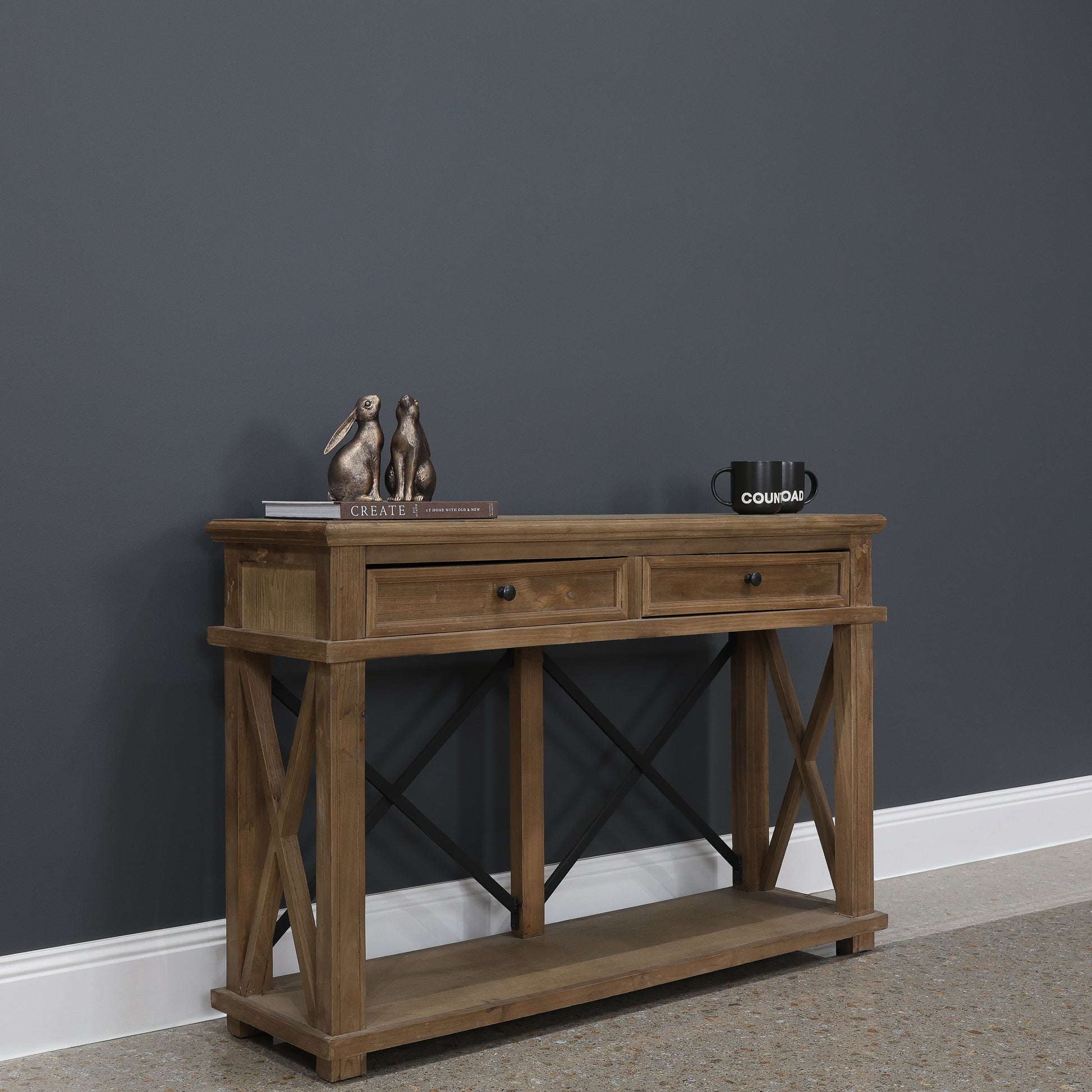 Cross Roads 2 Drawers Console