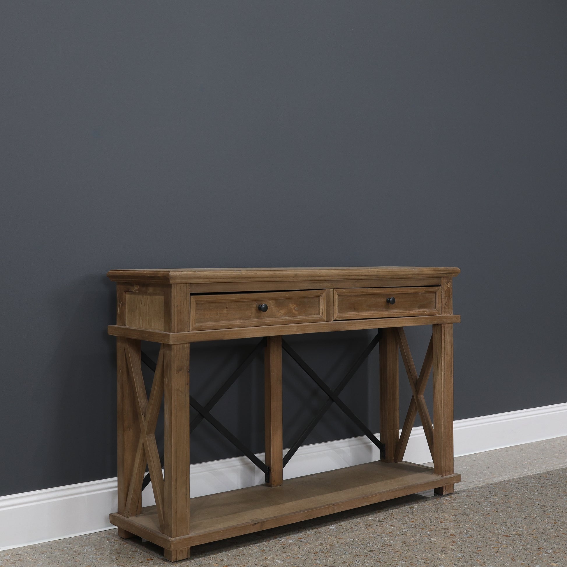 Cross Roads 2 Drawers Console