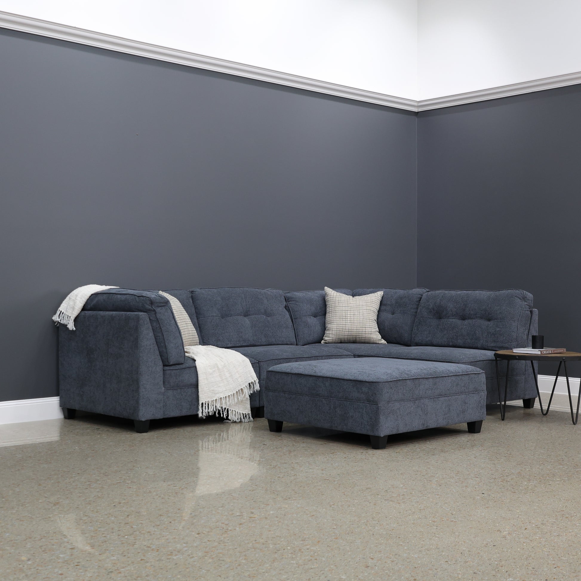 York 4 Seater Lounge & Ottoman - Lake