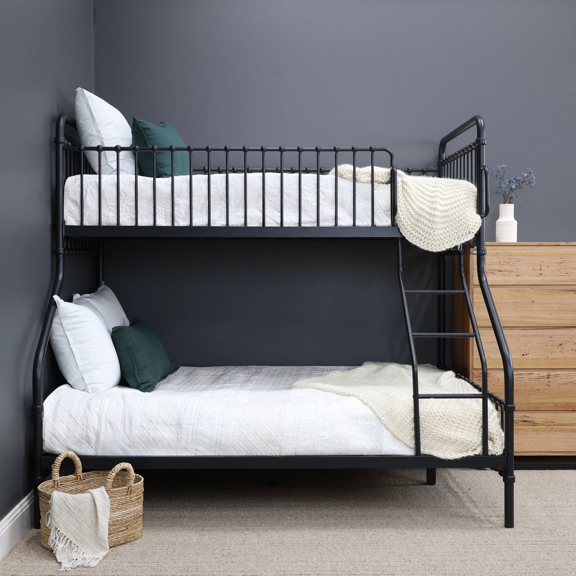 Sydney Triple Bunk Bed - Black Iron