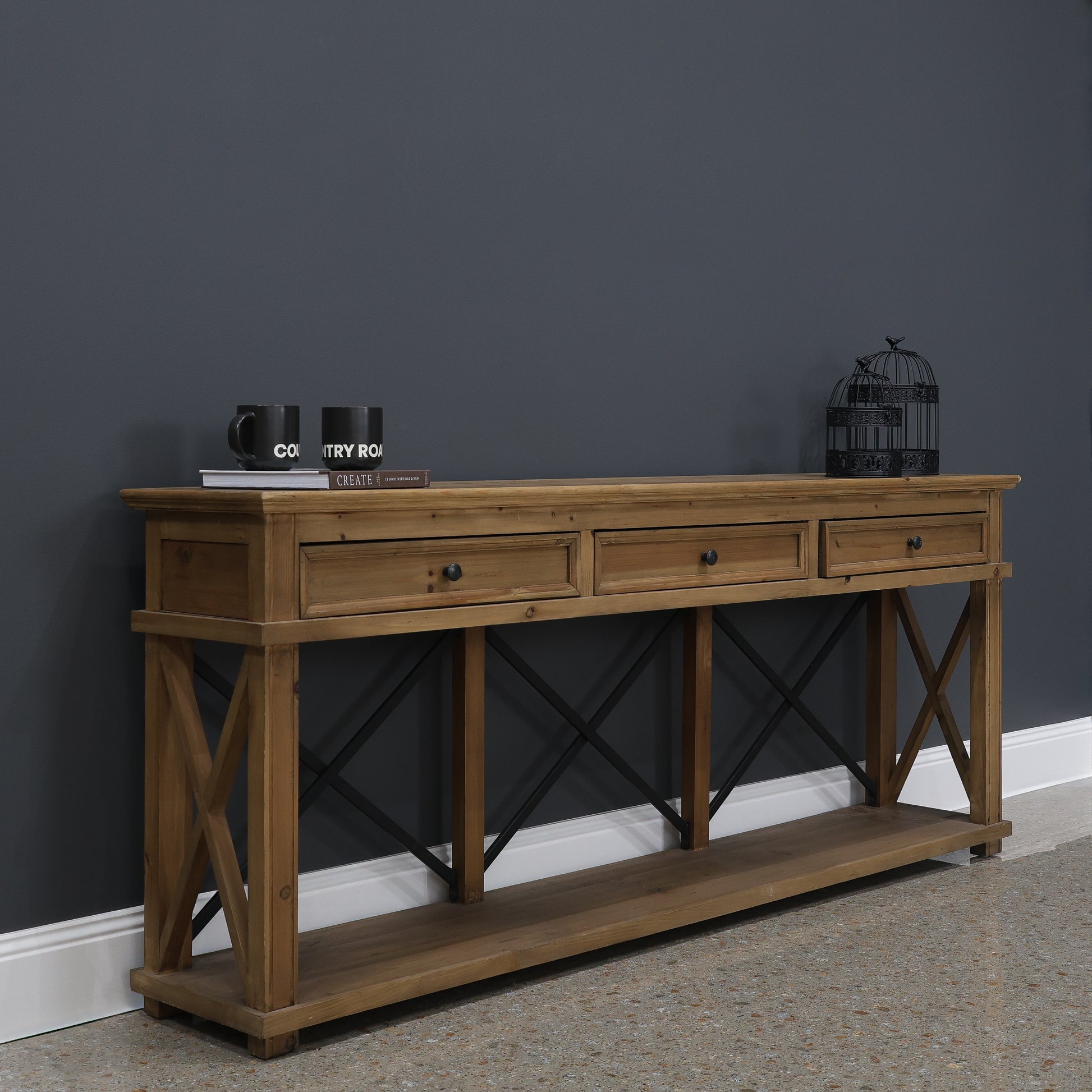 Cross Roads 3 Drawers Console