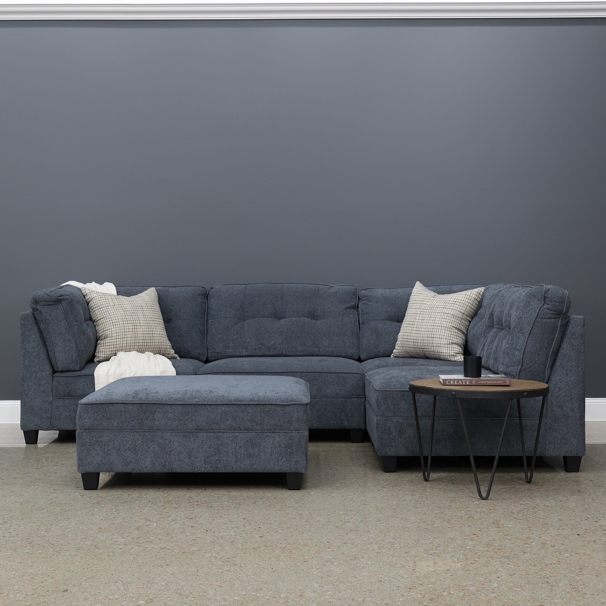 York 4 Seater Lounge & Ottoman - Lake