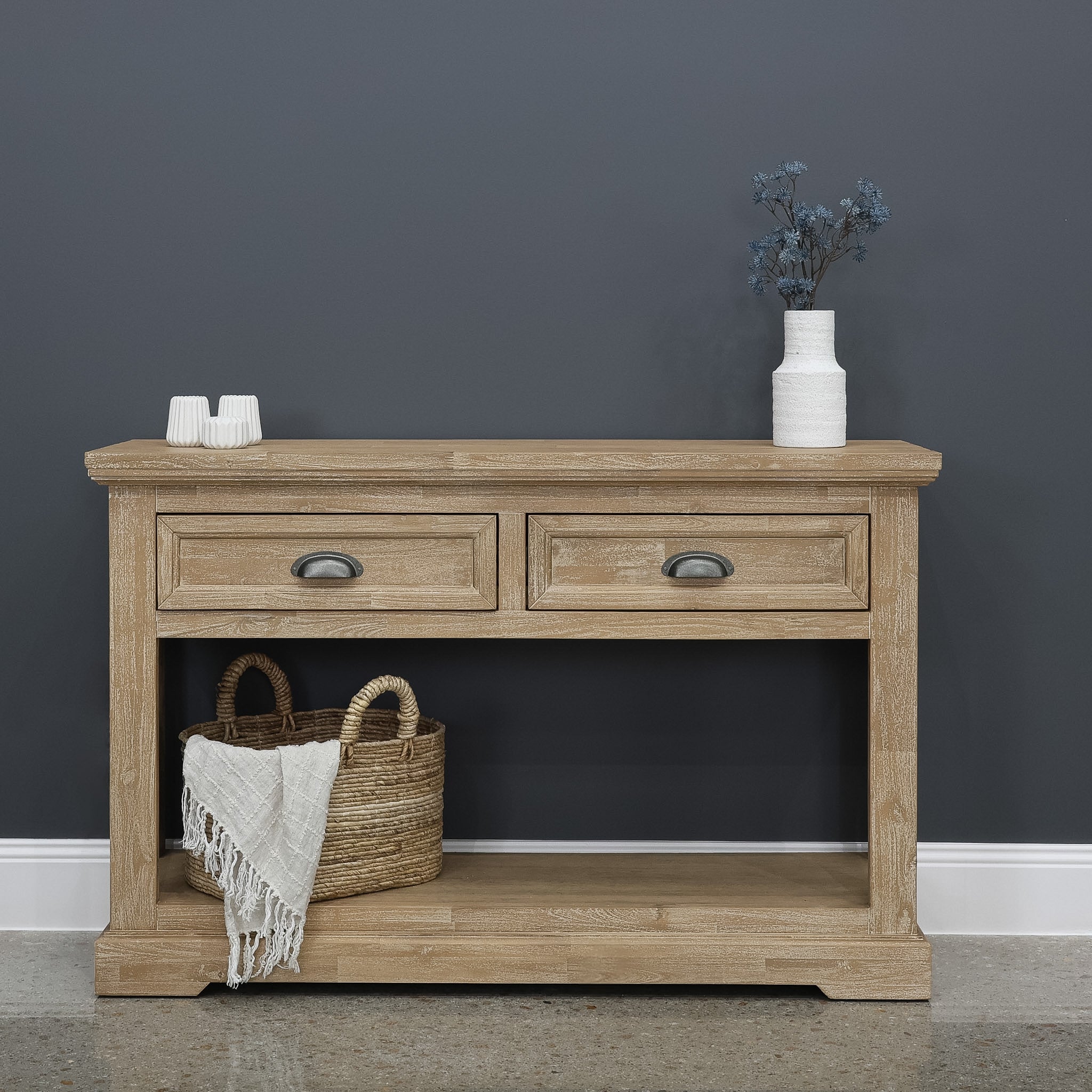Provedore Natural Console w/ 2 Drawers